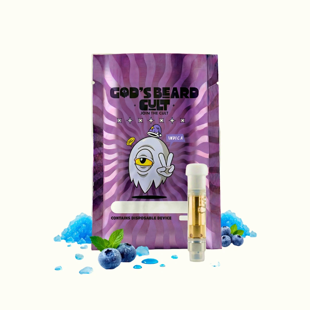 Cartuchos de wax desechable HHC 1g Gods Beard Cult Blue Icee Indica