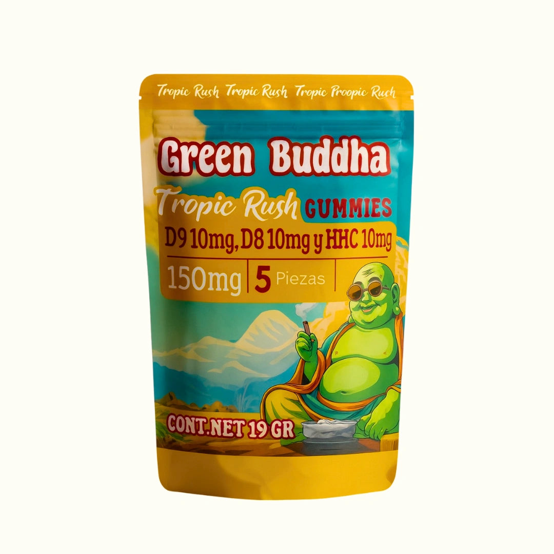 Green Buddha gomitas con THC Delta 9 + Delta 8 + HHC 150mg 5 piezas