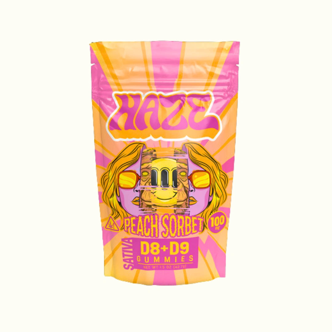 Gomitas Haze con THC Delta 8 y Delta 9 100mg 10 piezas Peach Sorbet Splift México