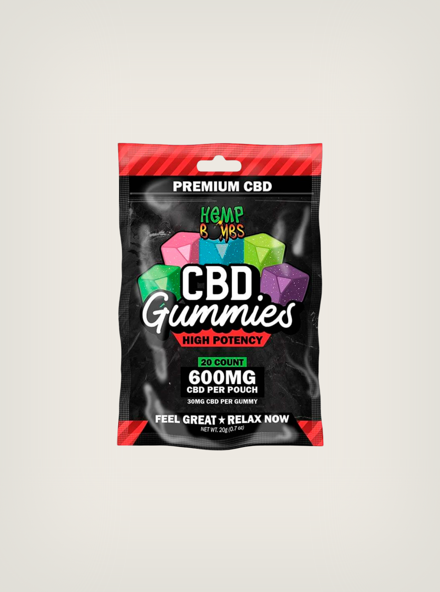 Hemp Bombs High Potency Gomitas de CBD 20 piezas 600mg