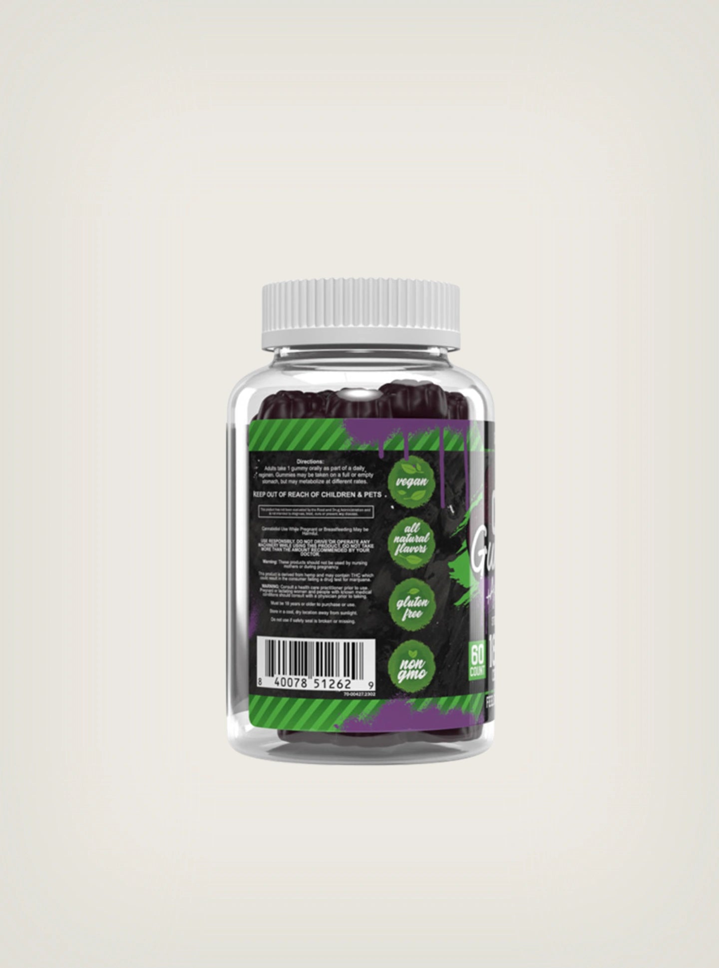 Gomitas de CBD con Ashwagandha 1800mg 60 piezas 