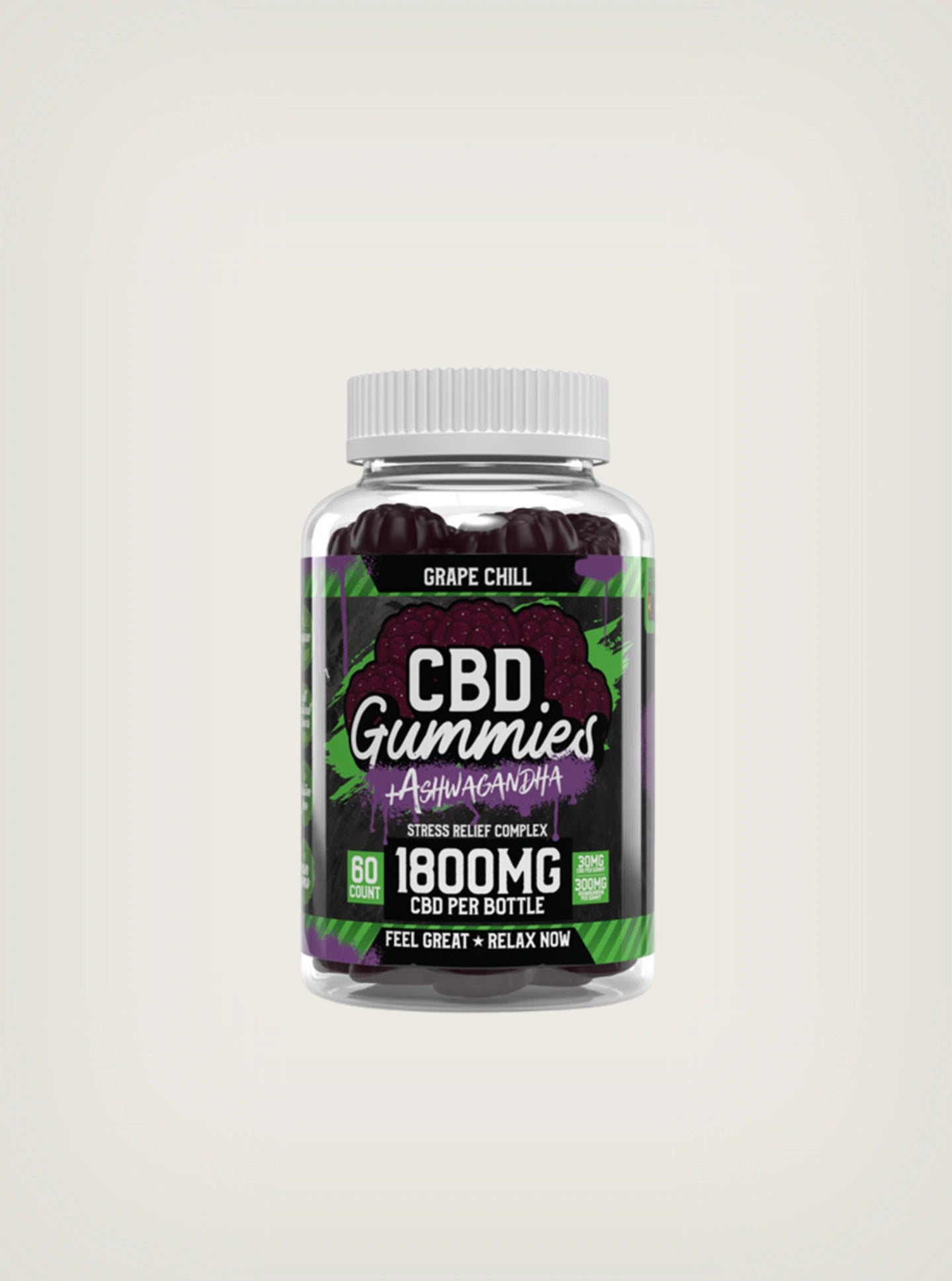 Gomitas de CBD con Ashwagandha 1800mg 60 piezas 