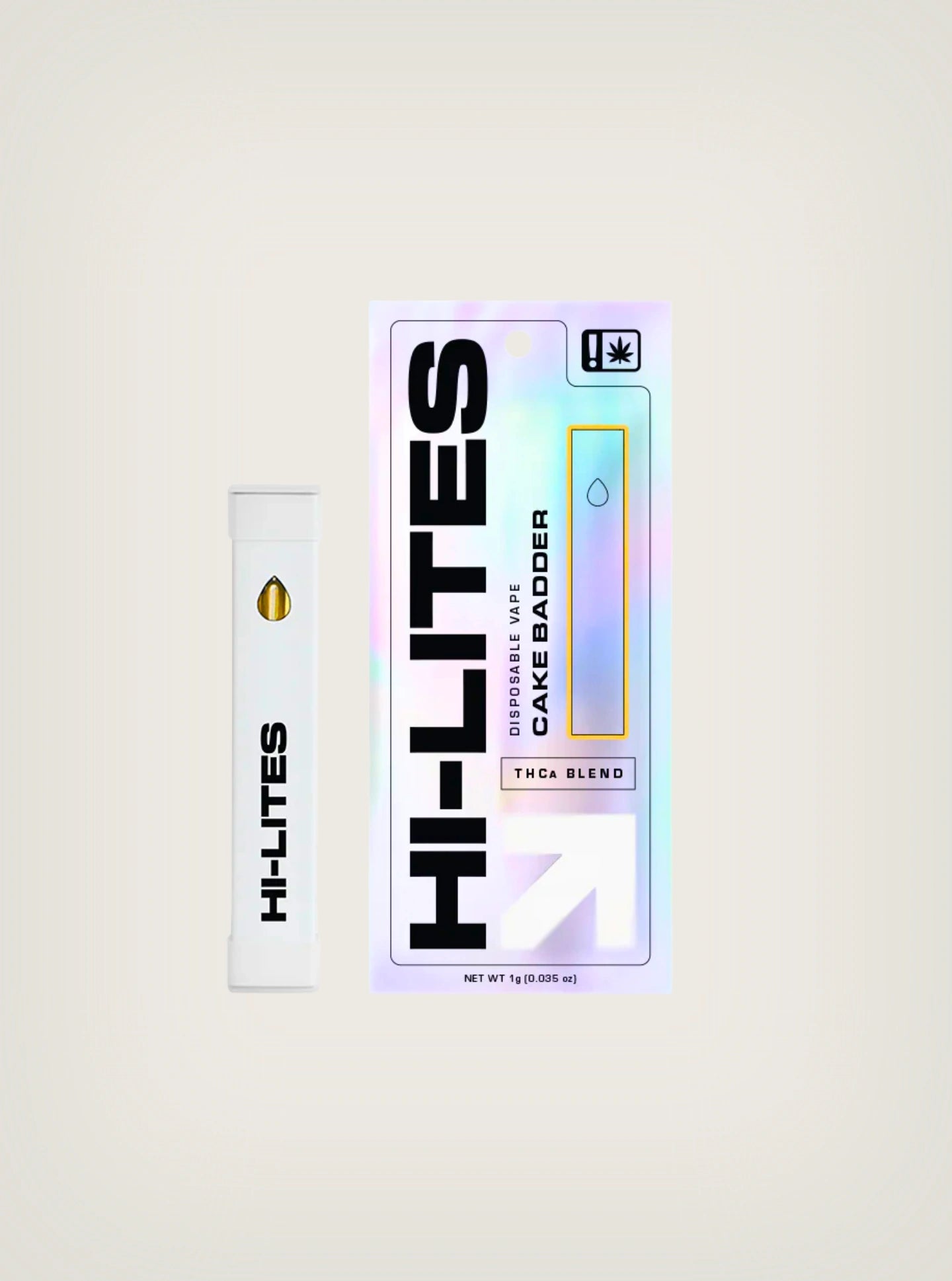 Hi-Lites Vape, Pluma de Wax Desechable THCA + Delta 8 Live Resin 1g Cake Badder