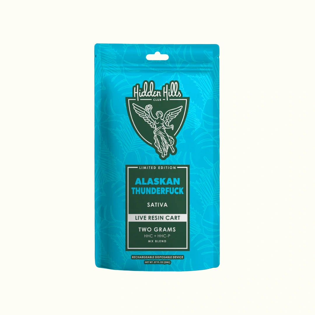 Compra el cartucho de wax desechable de Hidden Hills con HHC de 2 gramos edición limitada sabor Alaskan Thunderfuck sativa
