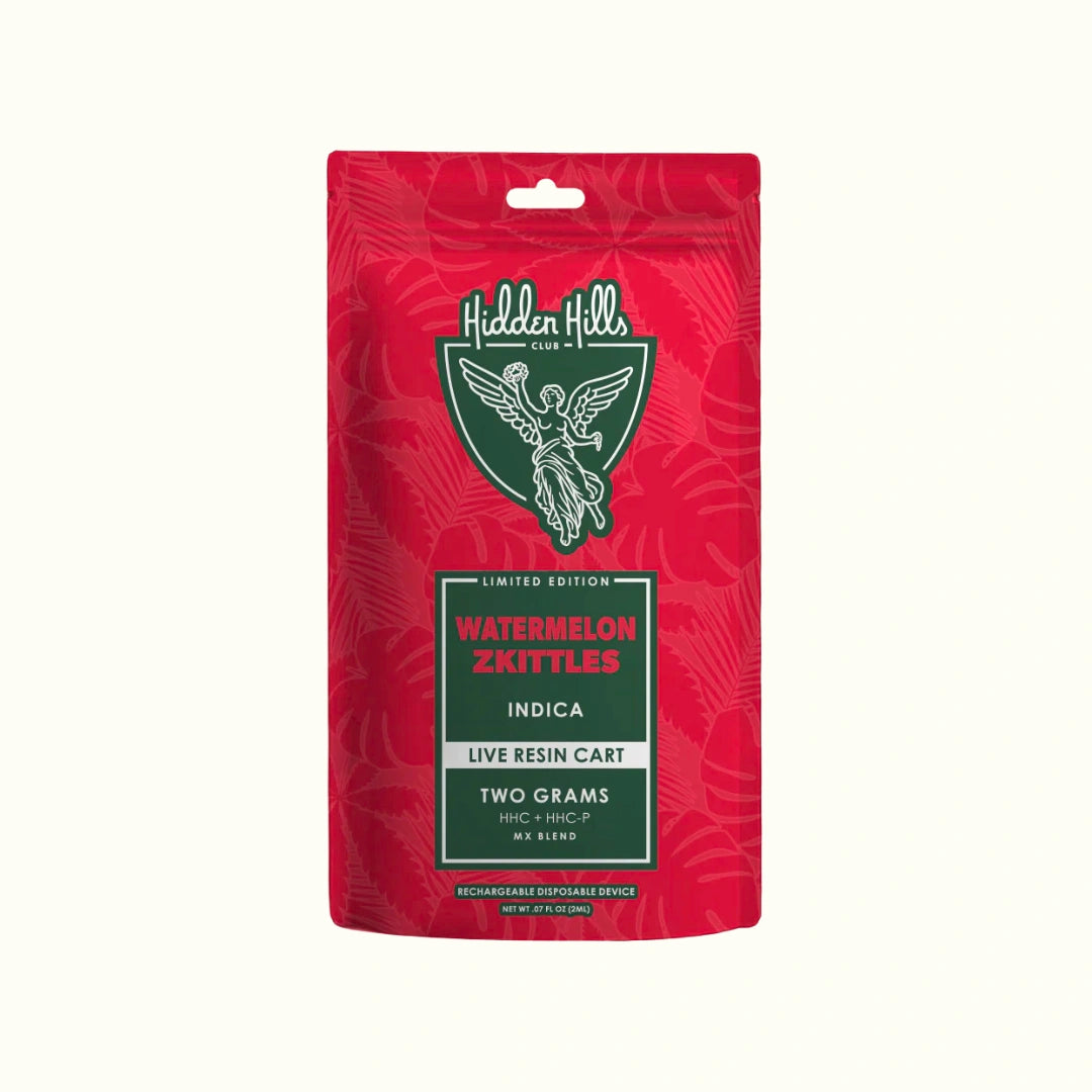 Compra el cartucho de wax desechable de Hidden Hills con HHC de 2 gramos edición limitada sabor Watermelon Zkittles Indica