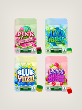 Gomitas con THC Hidden Hills gummies Pack a Punch THCP 100mg Pink Watermelon, Azul Blast, Blue Yuzu, Lychee Razzberry