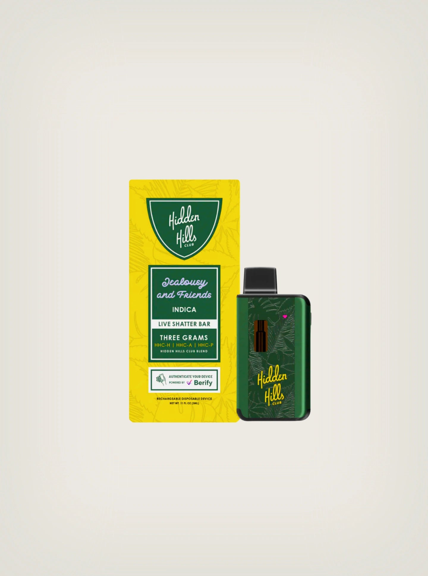 Hidden Hills Pluma de wax HHCP + HHCA + HHCH 3 gramos Live Shatter Jealously and Friends - Indica