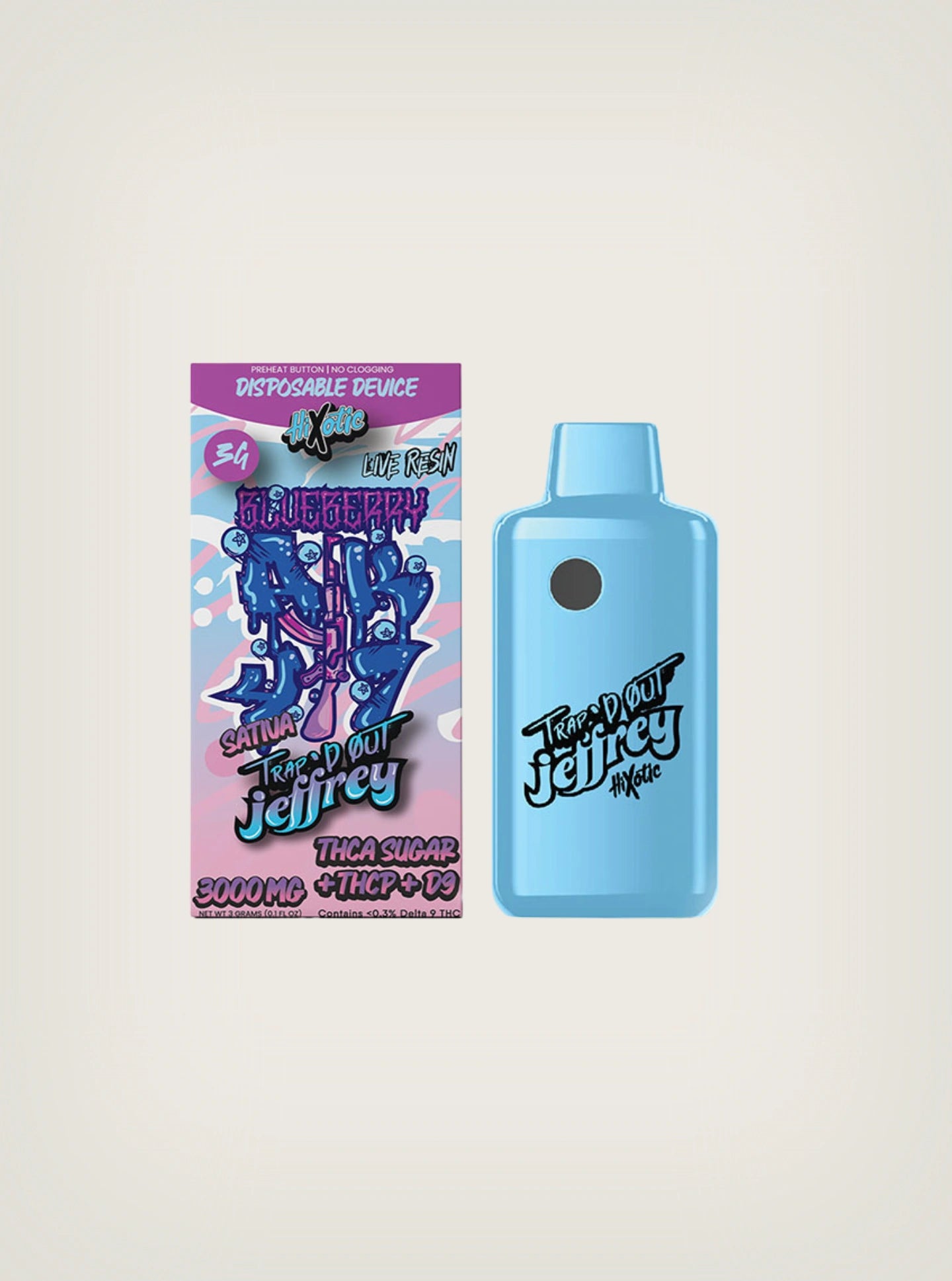 Hixotic Pluma de Wax, Wax Pen de 3 gramos sabor blueberry AK47