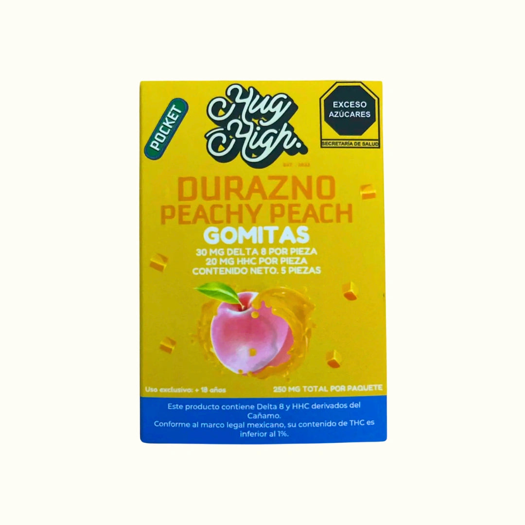Gomitas de HHC con Delta 8 5 gomitas 250mg Hug High Durazno Peachy Peach en Splift 