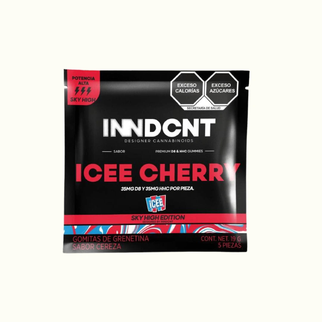 Compra las gomitas con THC Delta 8 y HHC marca INNDCNT sabor Icee Cherry