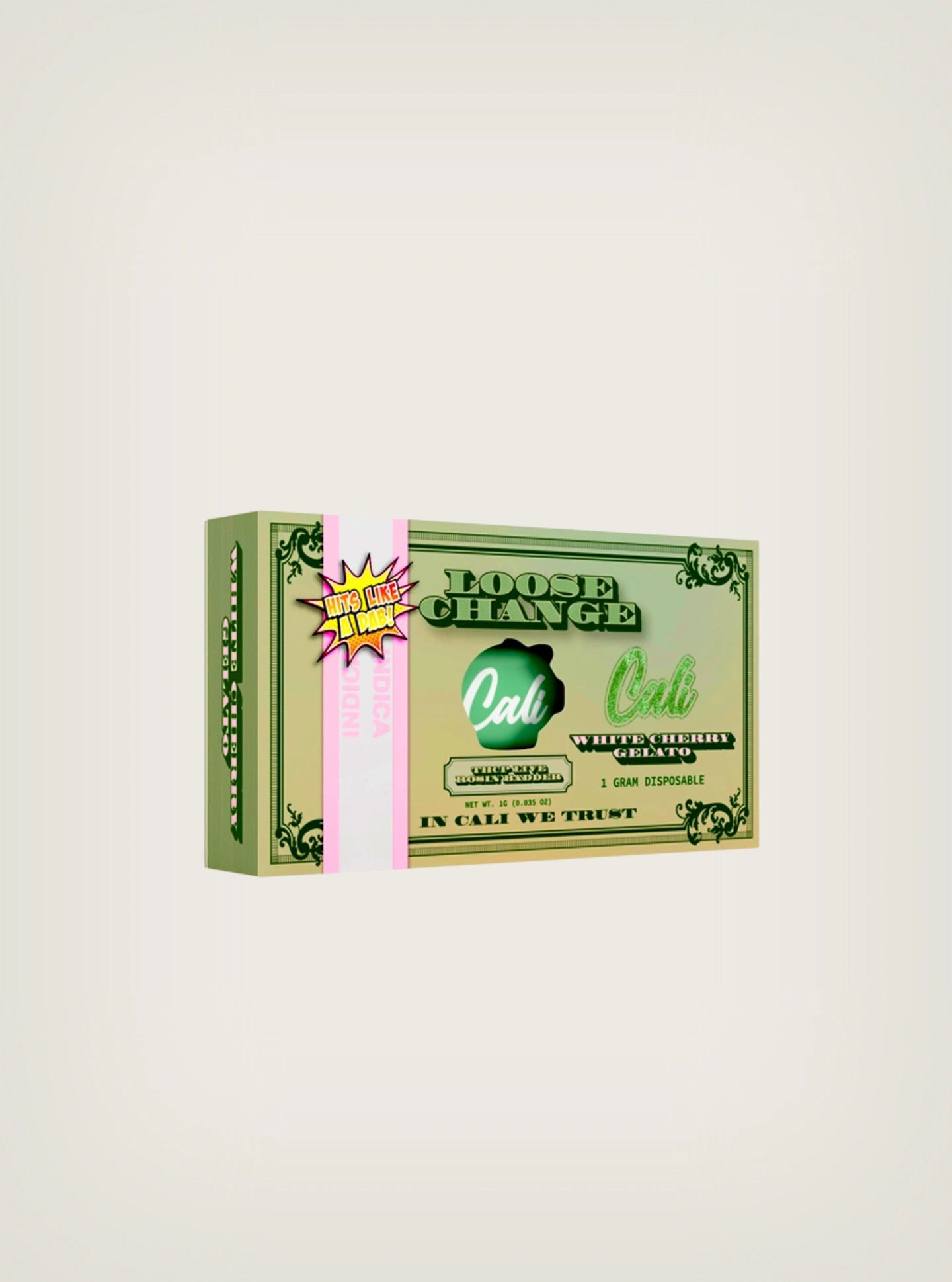 Cali Loose Change Pluma de wax desechable de thcp live rosin badder 1 gramo sabor White Cherry Gelato Indica