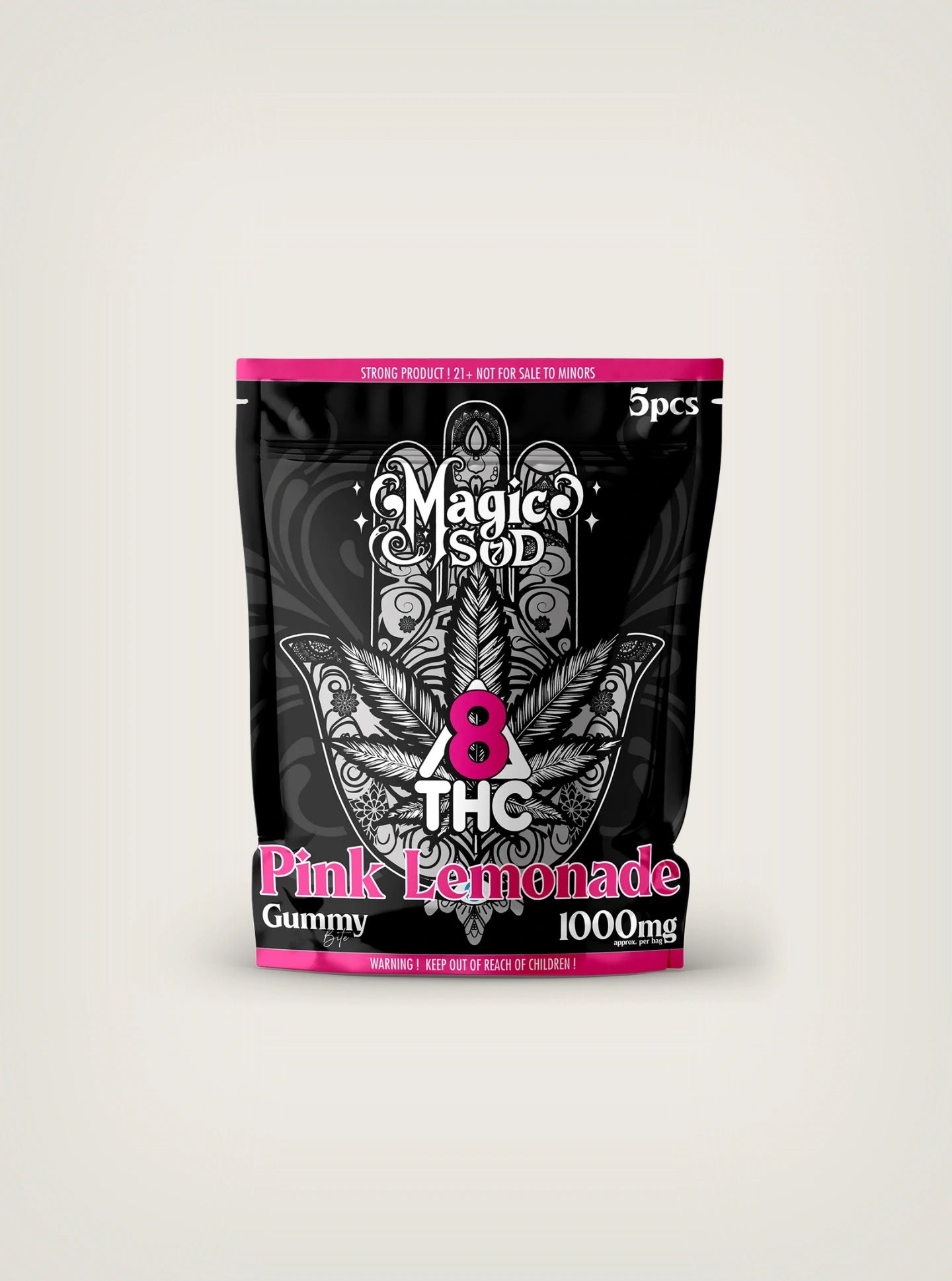 Magic Sod Gomitas de THC Delta 8 1000mg 5 piezas pink lemonade