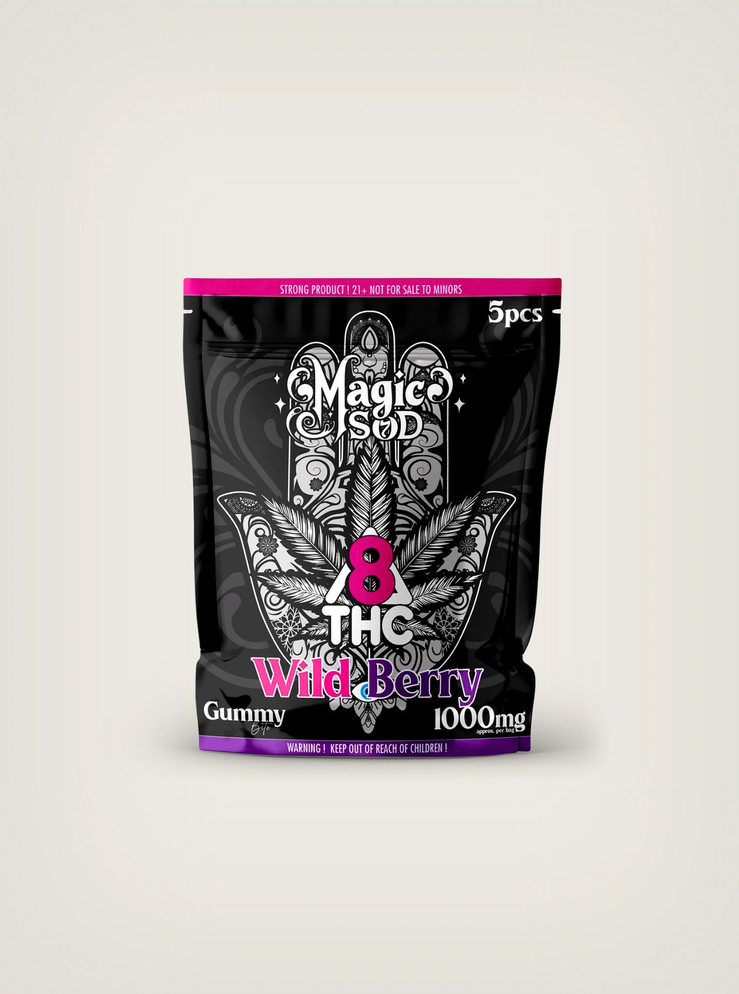 Magic Sod Gomitas de THC Delta 8 1000mg 5 piezas wild berry
