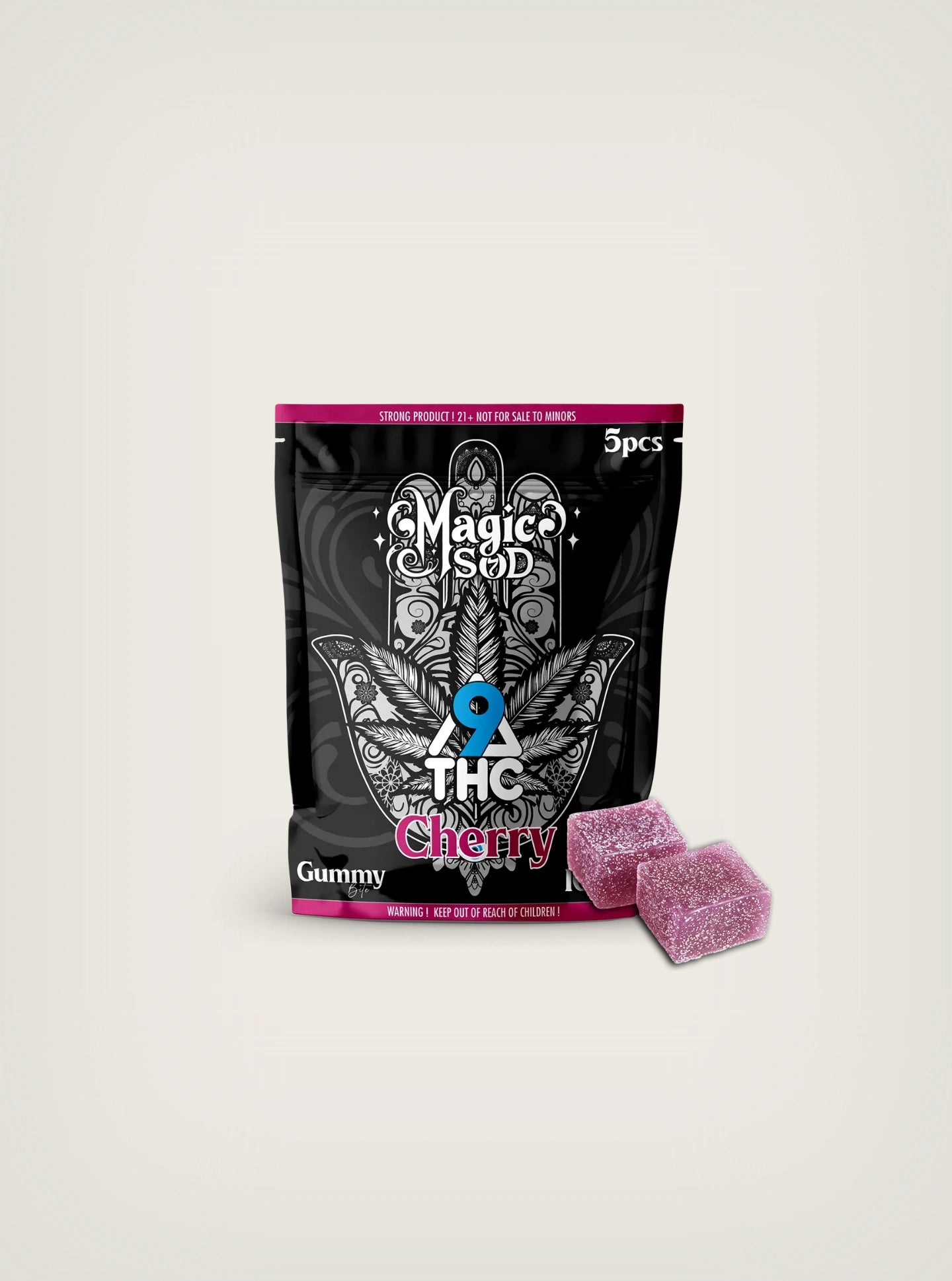 Gomitas de THC Delta 9 100mg Magic SOD 5pcs Cherry