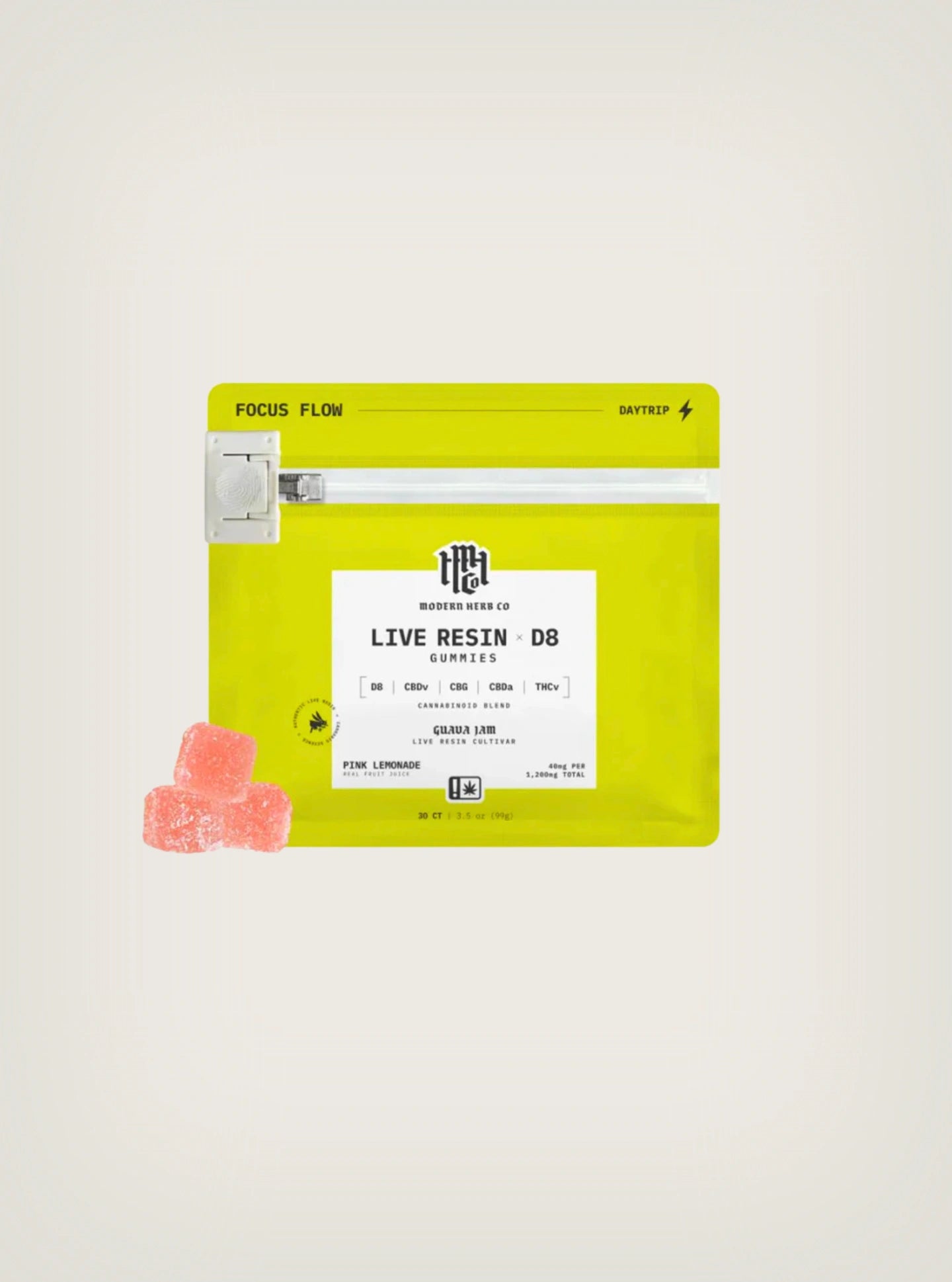 Gomitas con THC Delta 8 Live Resin Modern Herb Co 30 piezas 35mg c/u Guava Jam