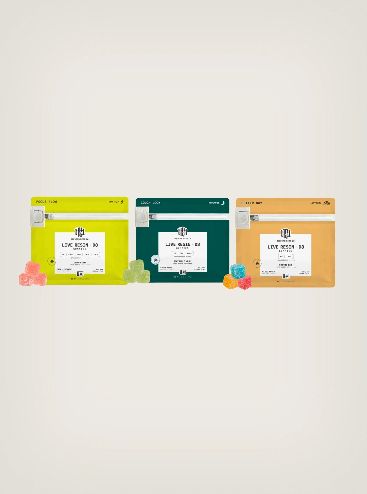 Gomitas con THC Delta 8 Live Resin Modern Herb Co 30 piezas 35mg c/u