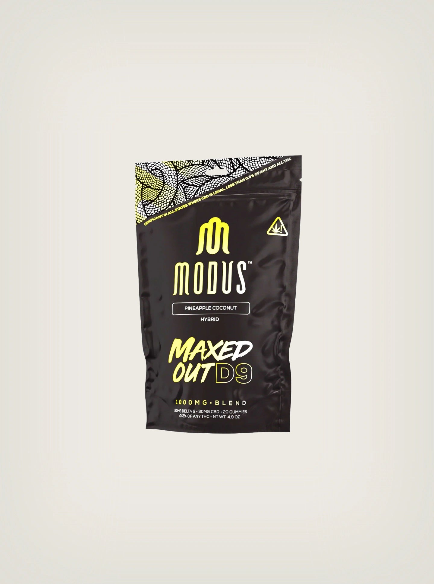 Modus gomitas con THC Delta 9 + CBD con cannabidiol 1000mg sabor pineapple coconut Hybrid