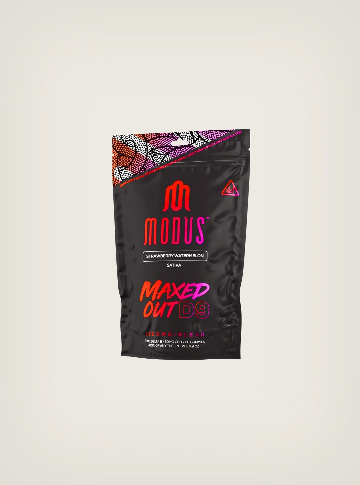 Modus gomitas con THC Delta 9 + CBD con cannabidiol 1000mg sabor Strawberry Watermelon Sativa