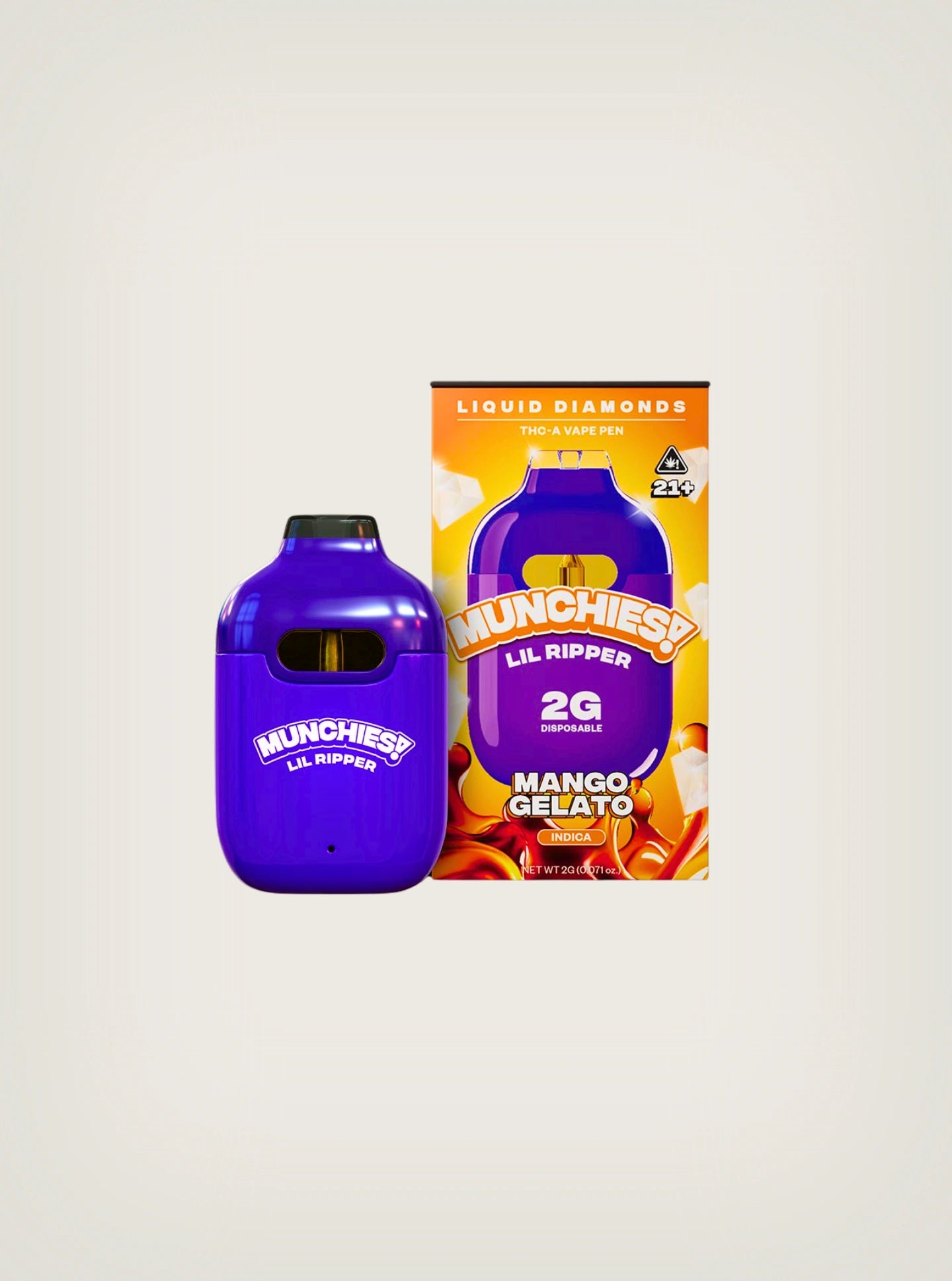 Compra Plumas de Wax Delta Munchies con THCA 2g sabor Mango Gelato Indica