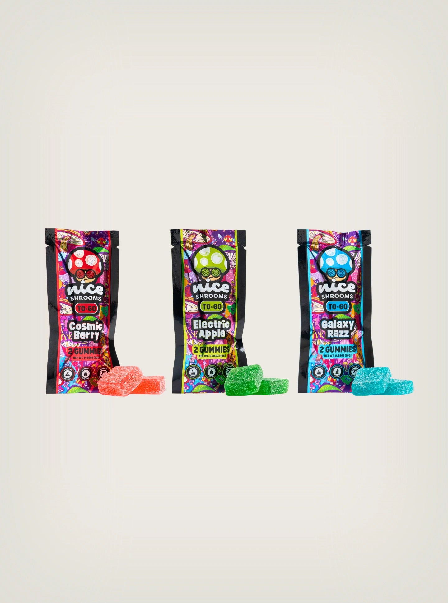 Compra Gomitas de Hongos mágicos mushroom gummies marca Nice Shrooms 