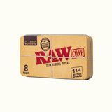 RAW Lata con Conos Pre-Rolados + Filtros Tamaño 1 1/4