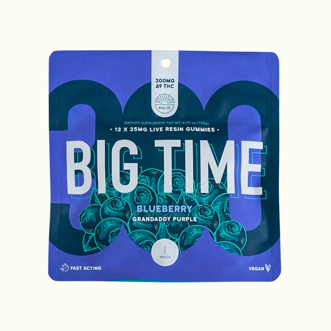 Realize Gomitas con THC Delta 9 Fitty 300mg 12 gomitas Live Resin Blueberry Grandaddy Purple