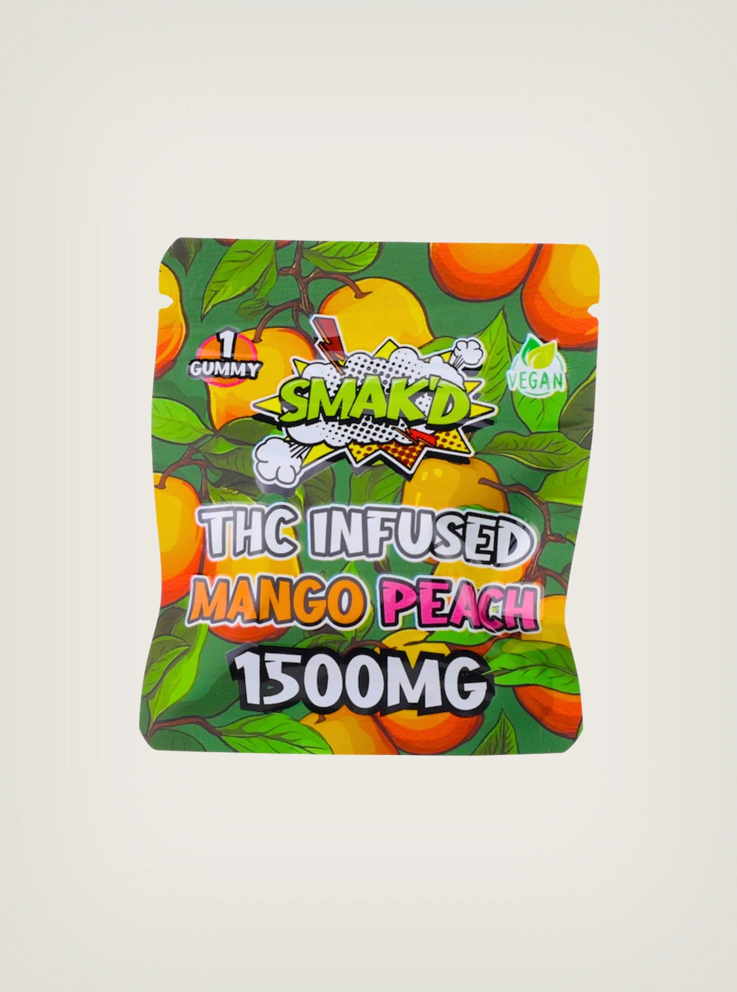 SMAK'D Gomitas con THC 1500MG Mango Peach