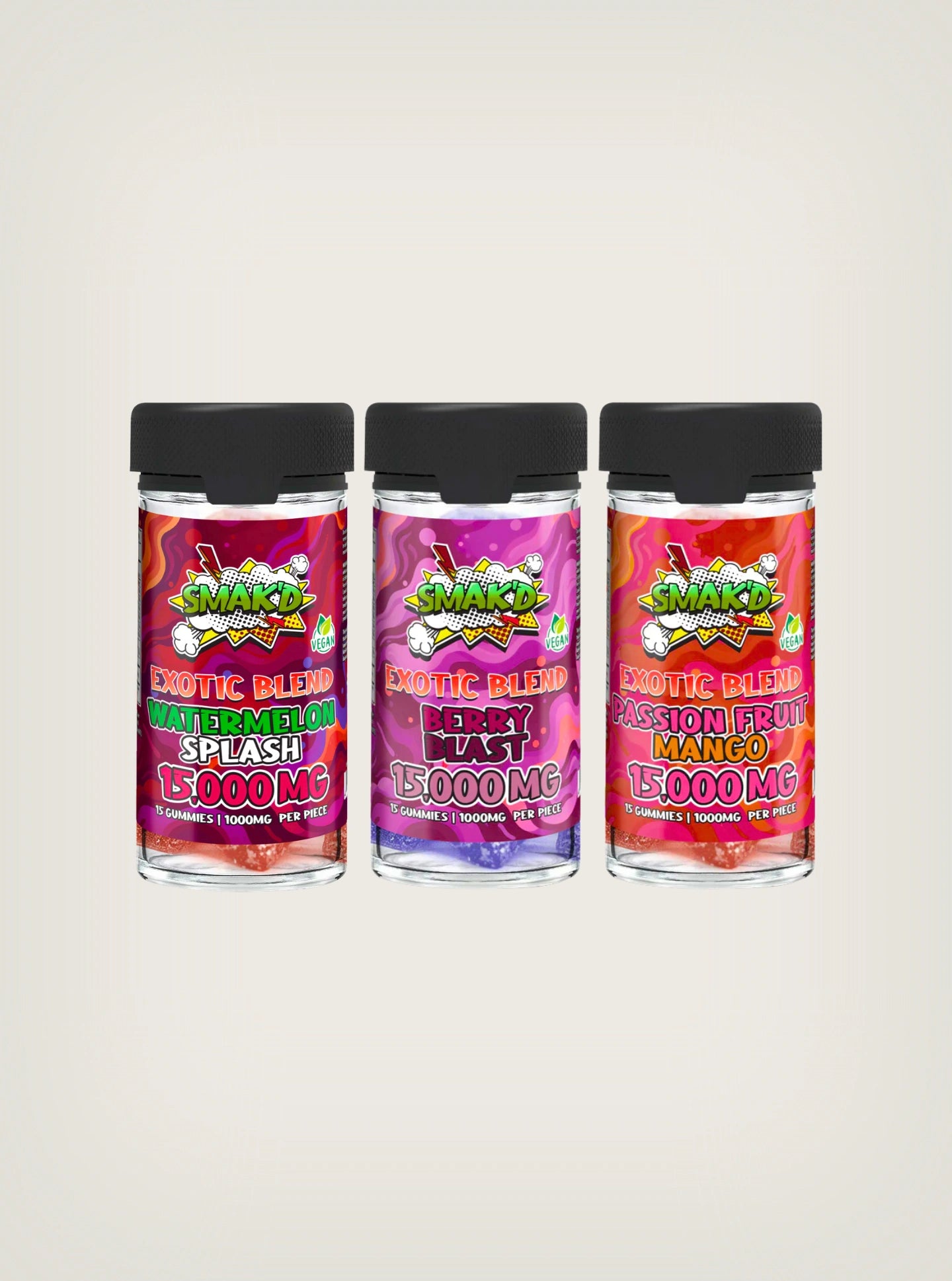 SMAK'D Gomitas con THC Exotic Blend 15000MG