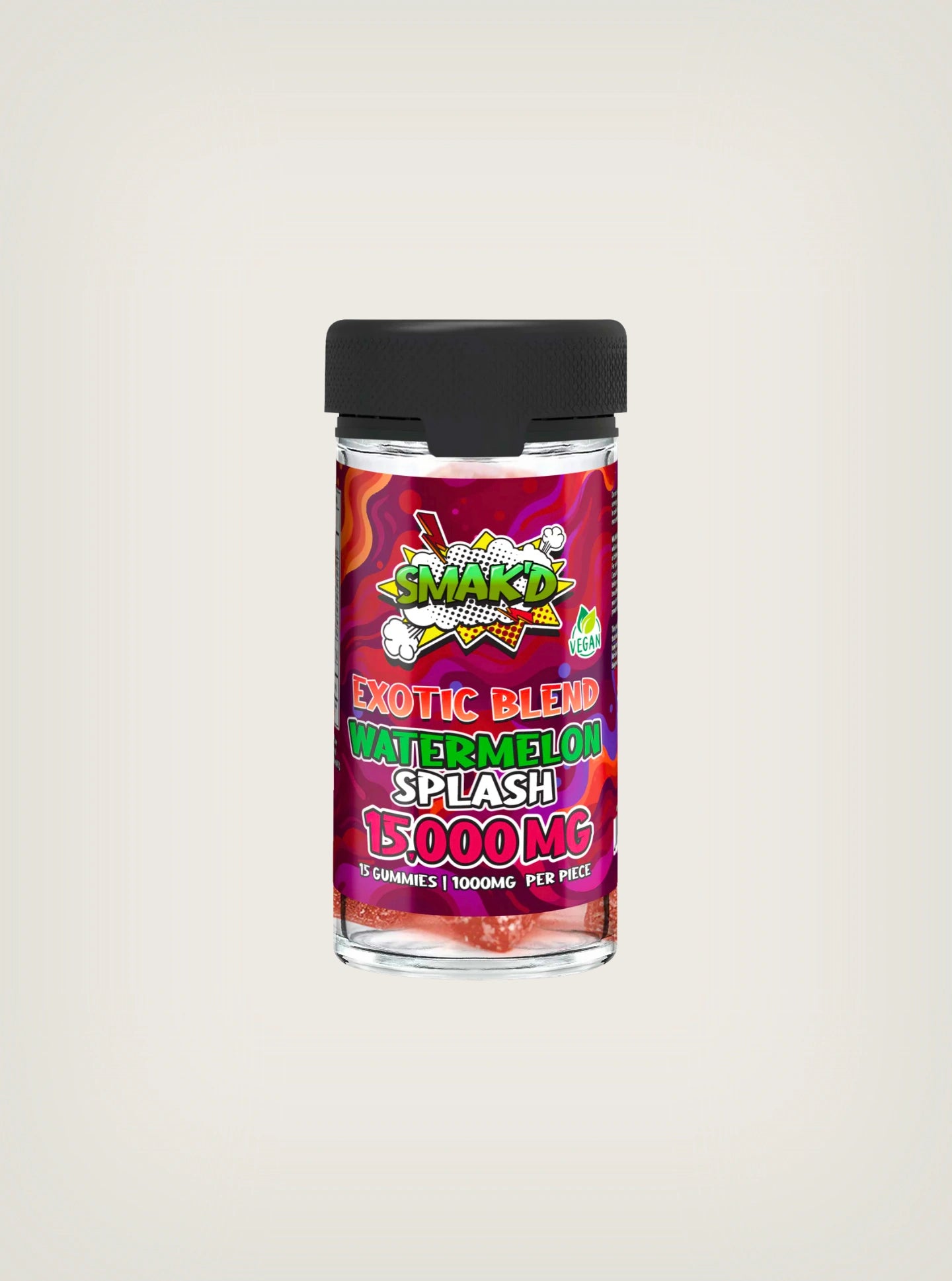 SMAK'D Gomitas con THC Exotic Blend 15000MG Watermelon Splash