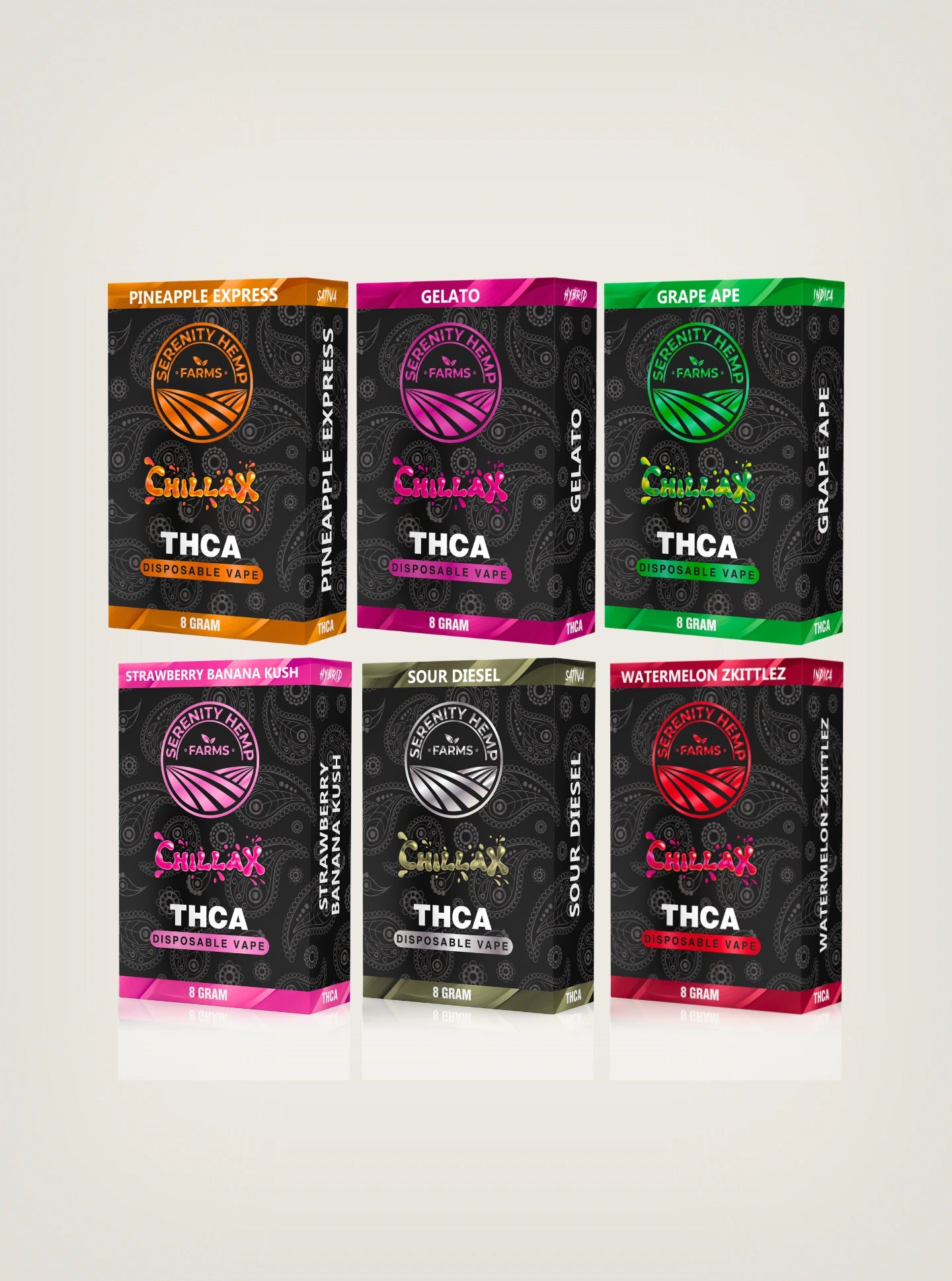 Compra plumas de wax desechables marca Serenity Hemps, plumas de wax de THCA de 8 gramos 