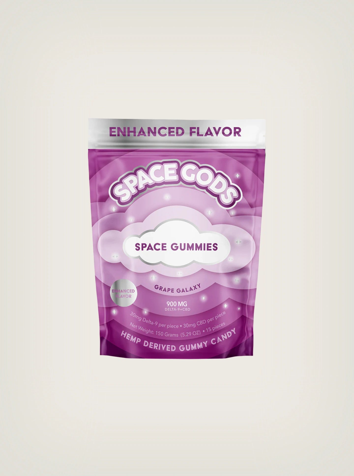 Space Gods gomitas con THC Space Gummies Grape Galaxy 900mg Delta 9 + CBD
