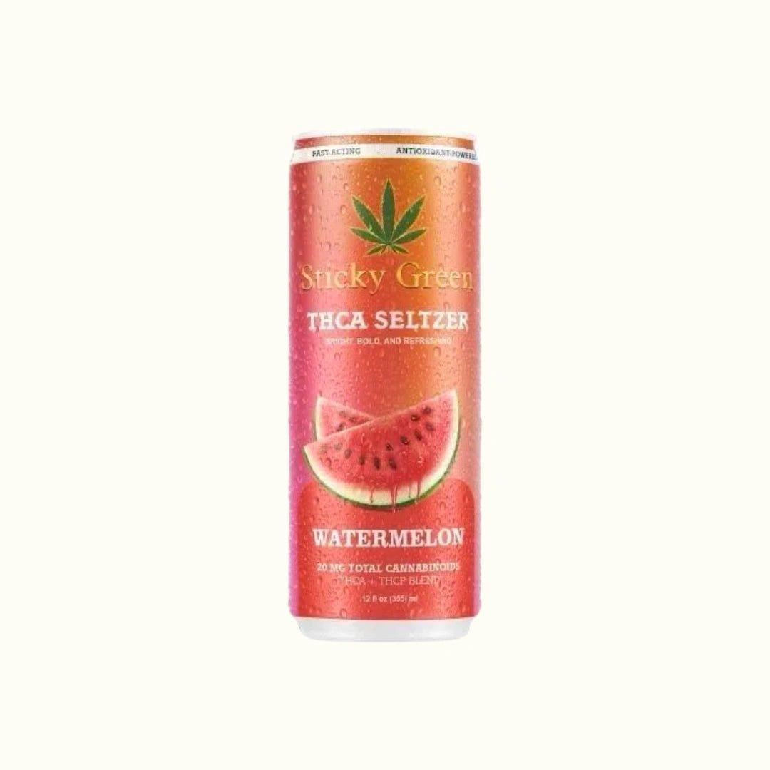 Sticky Green THCA Seltzer 20mg sabor Watermelon