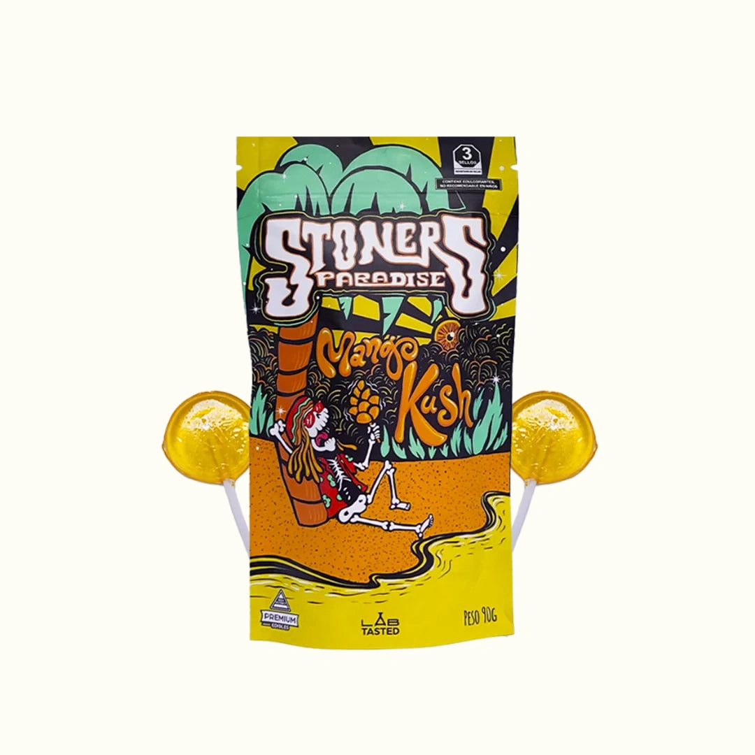 Paletas con THC Delta 9 Stoners Paradise 30mg por pieza sabor Mango Kush en Splift
