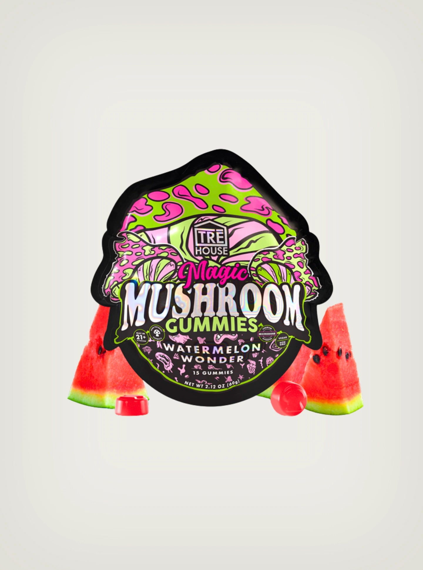 TRE House Magic Mushroom Gummies, Gomitas Mágicas, Hongos Mágicos, hongos psicodélicos Sabor Watermelon Wonder