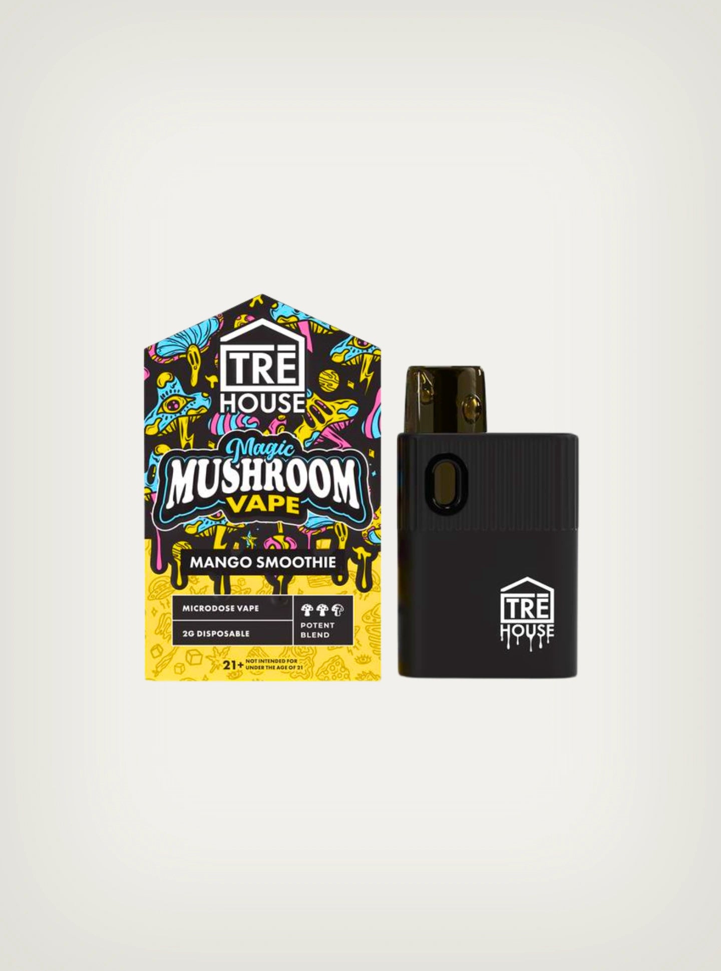 Compra Magic Mushroom Pens de TRE House, disfruta de hongos mágicos en formato shroom vapes sabor mango smoothie