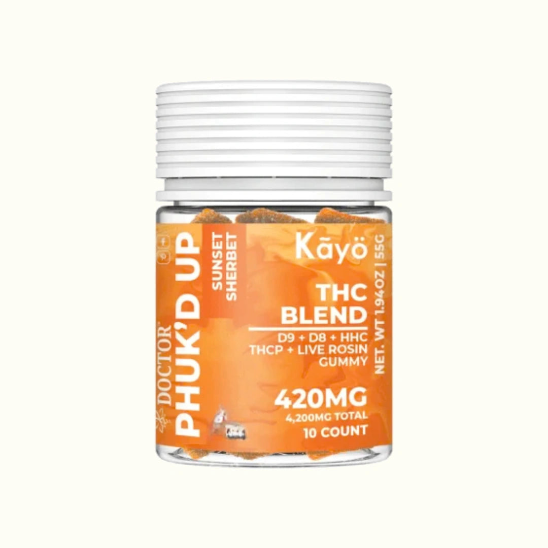 The Hemp Doctor Gomitas con THC Delta 9 + Delta 8 + HHC Live Rosin 4200mg 10 piezas sabor Orange