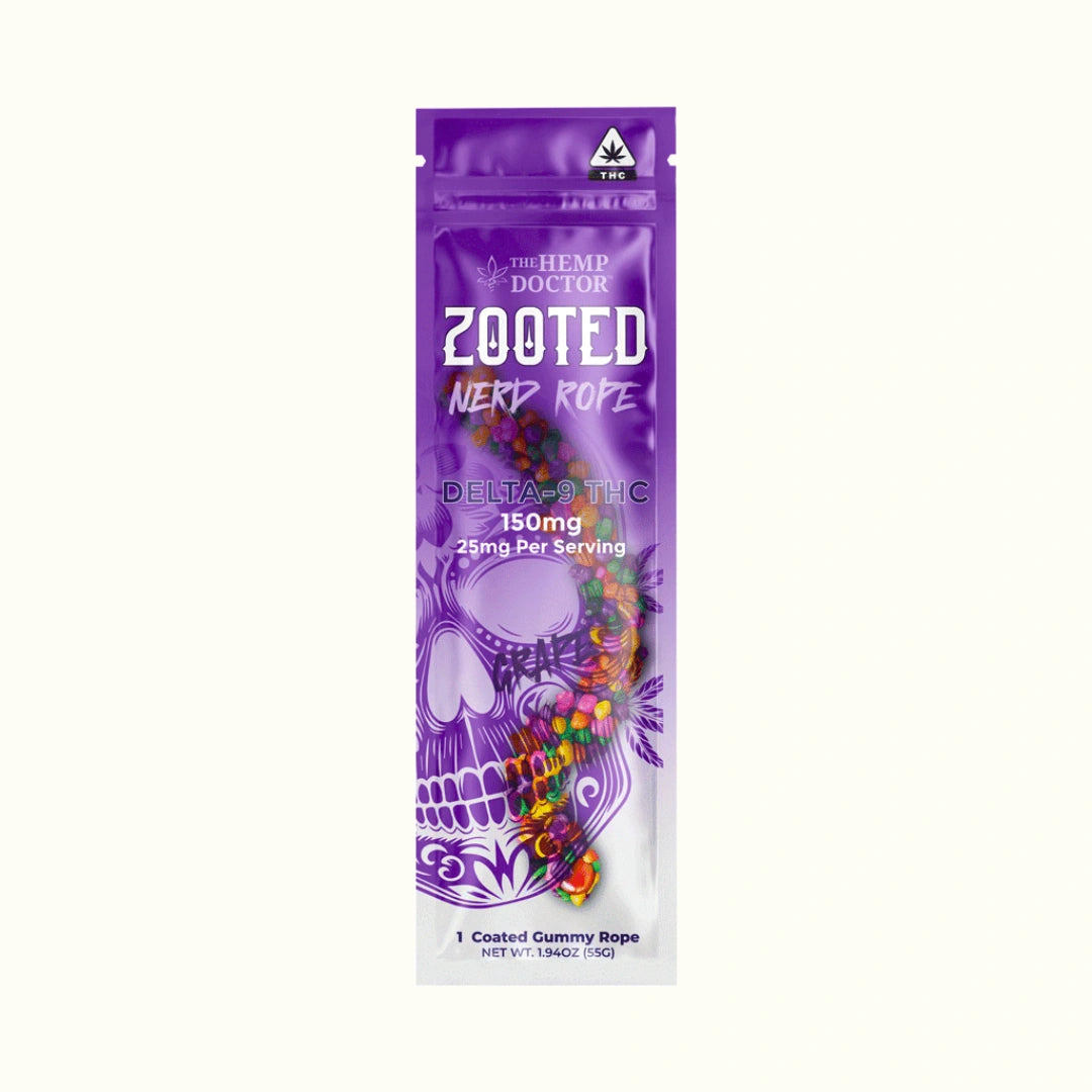 The Hemp Doctor Zooted Nerd Rope con 150mg de Delta 9 Grape