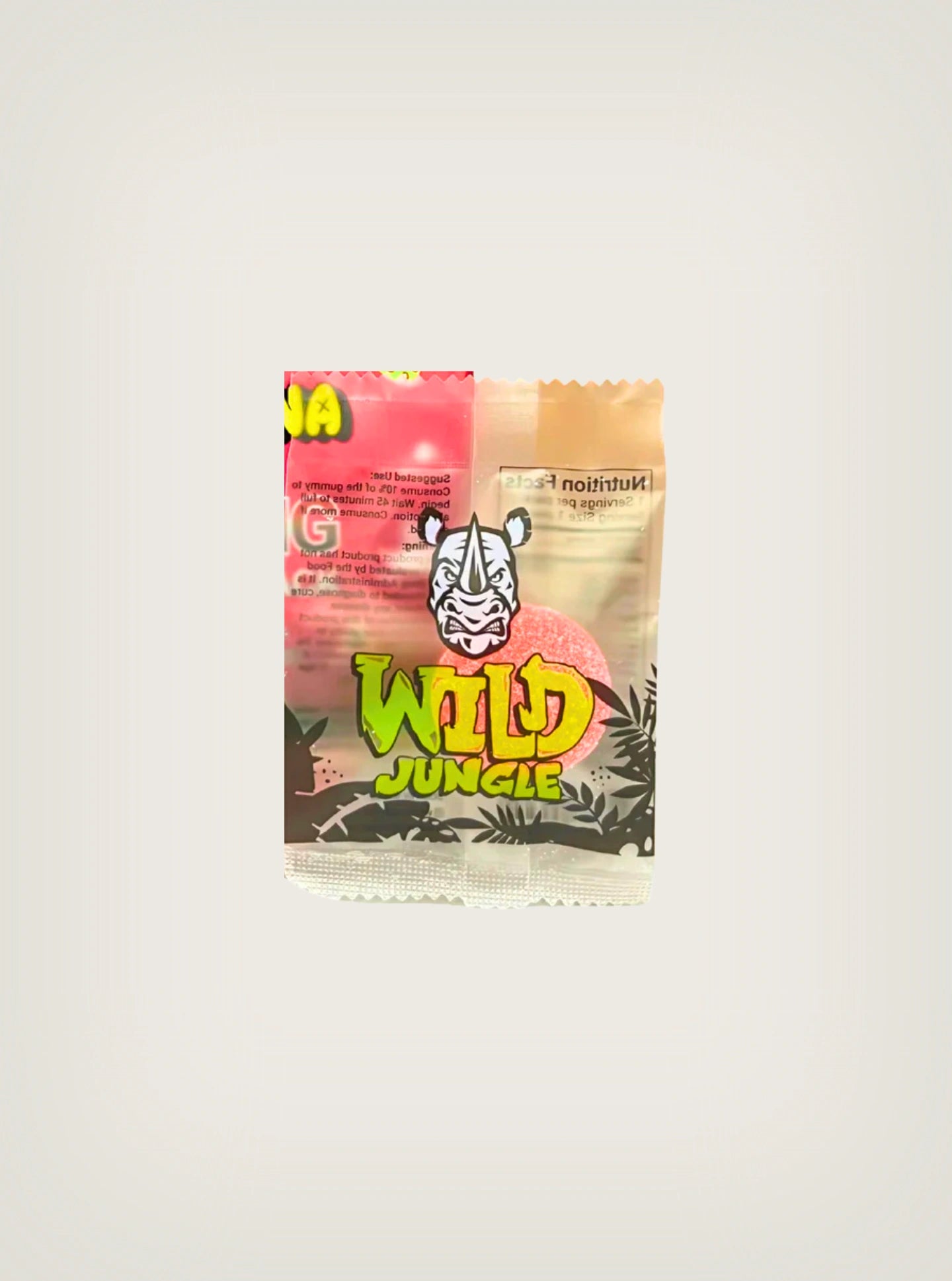 Wild Jungle single gummy THCA, Delta 8, Delta 9, THCP, HHC 1000mg per pack strawnana