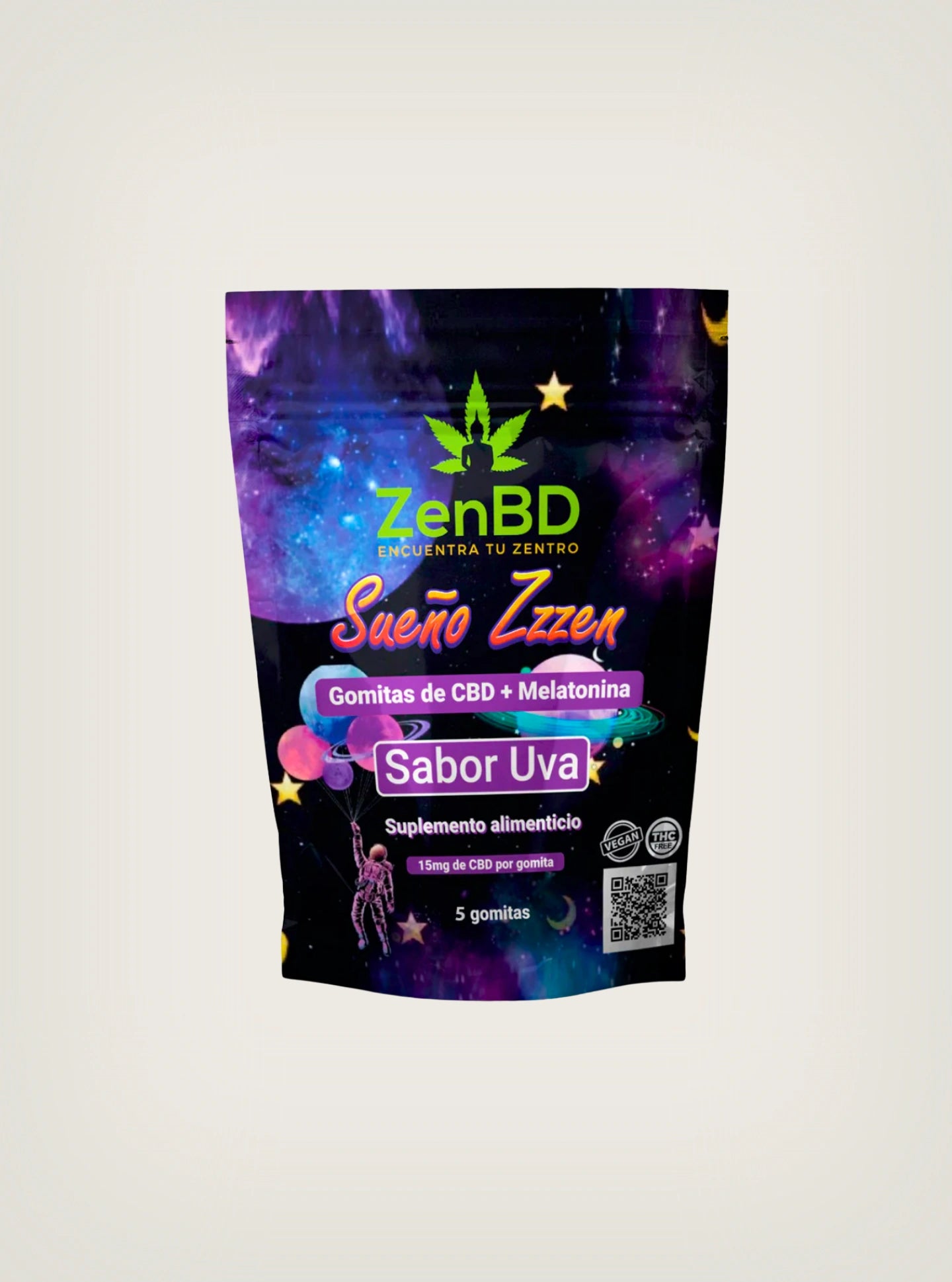 Gomitas de CBD para dormir marca ZenBD con cannabidiol México con melatonina 30 gomitas, cbd full spectrum