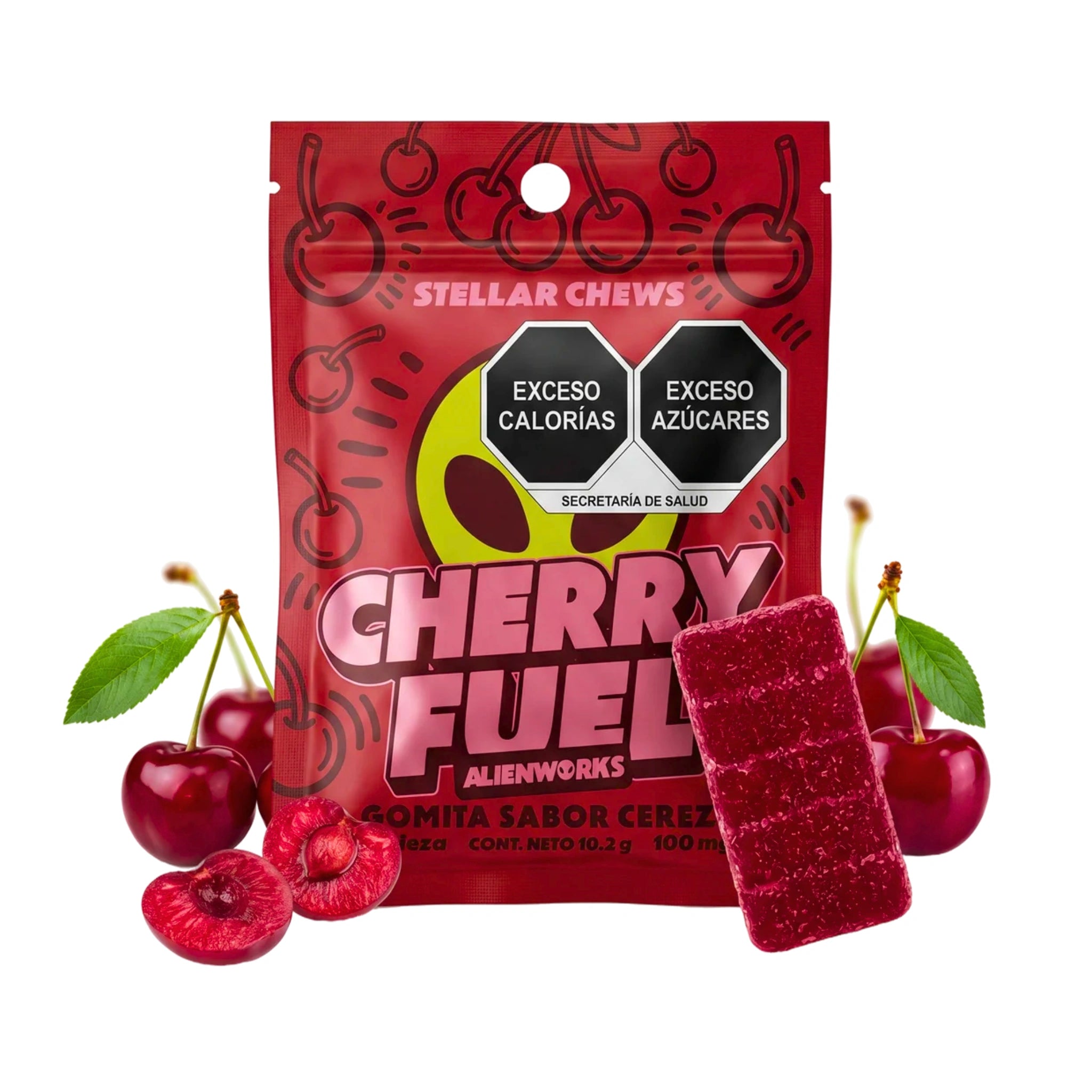 Alienworks Stellar Chews Gomita THC Delta 9 HHC 100mg 1 Pieza Cherry Fuel Splift