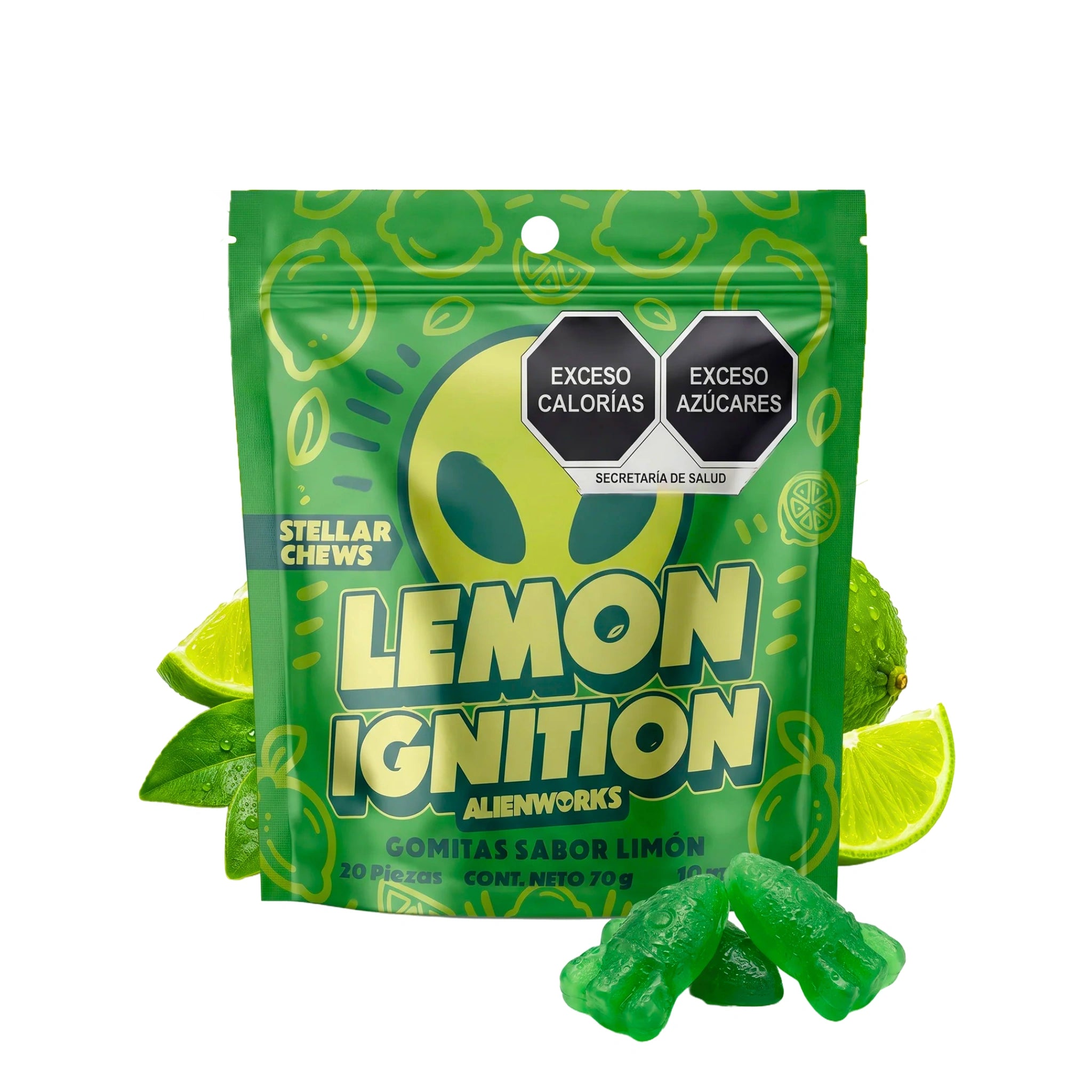 Alienworks Stellar Chews Gomitas THC Delta 9 HHC 10mg 20 Piezas Lemon Ignition Splift
