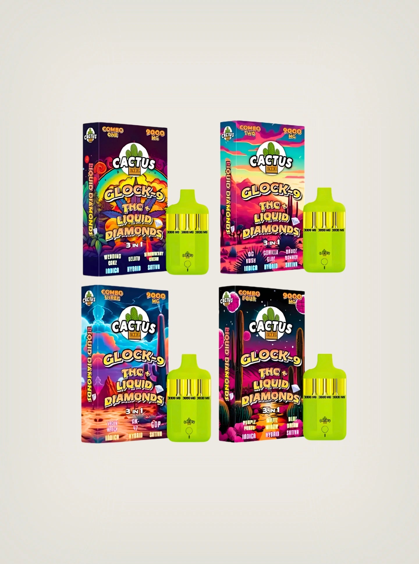 Cactus Glock-9 Liquid Diamonds pluma de wax desechable 3 en 1 