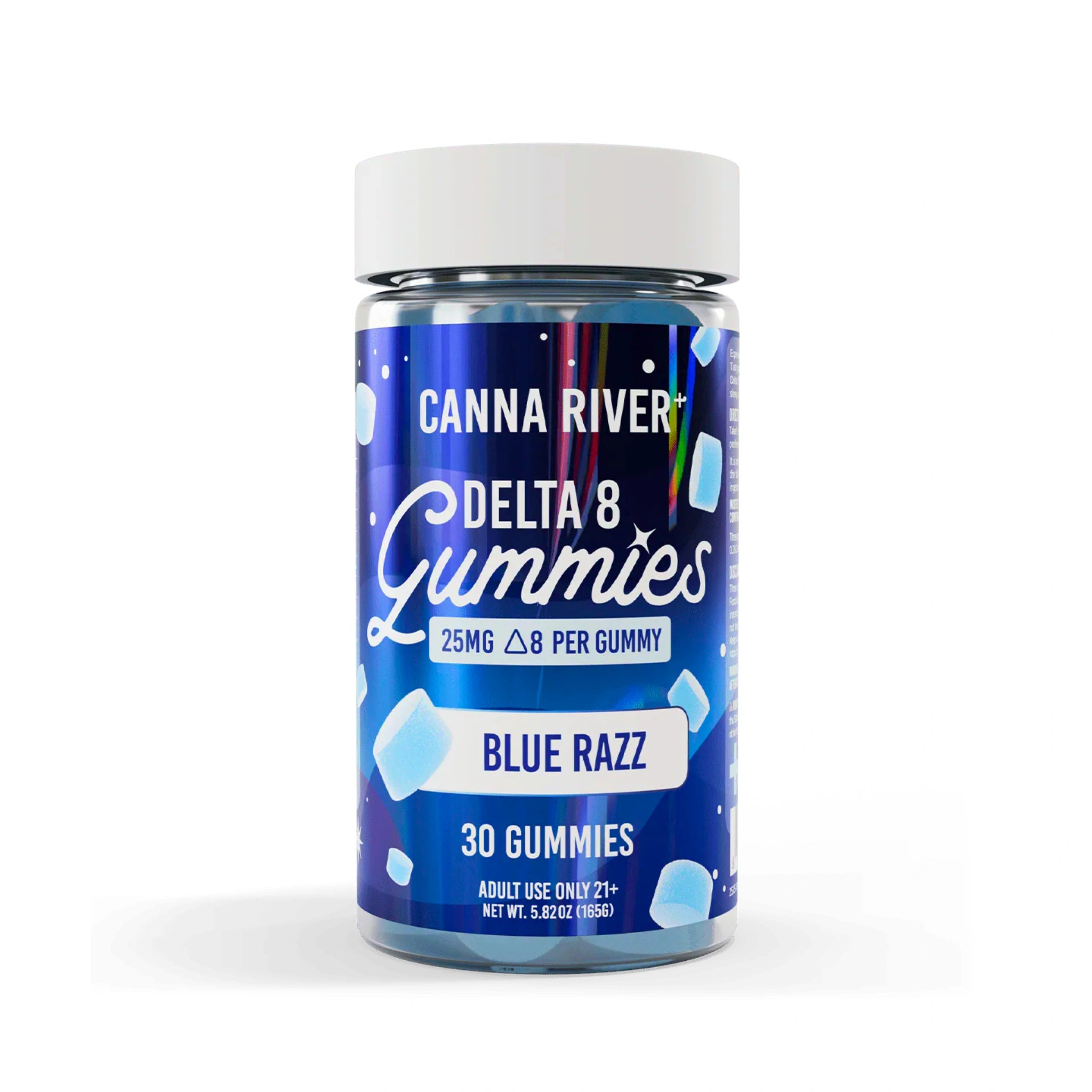 Canna River Gomitas THC Delta 8 25mg 30 Gummies Blue Razz Splift México