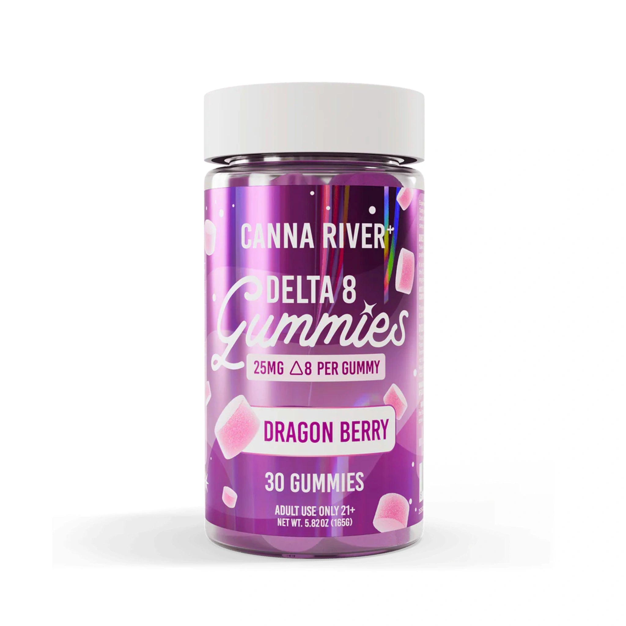 Canna River Gomitas THC Delta 8 25mg 30 Gummies Dragon Berry Splift México
