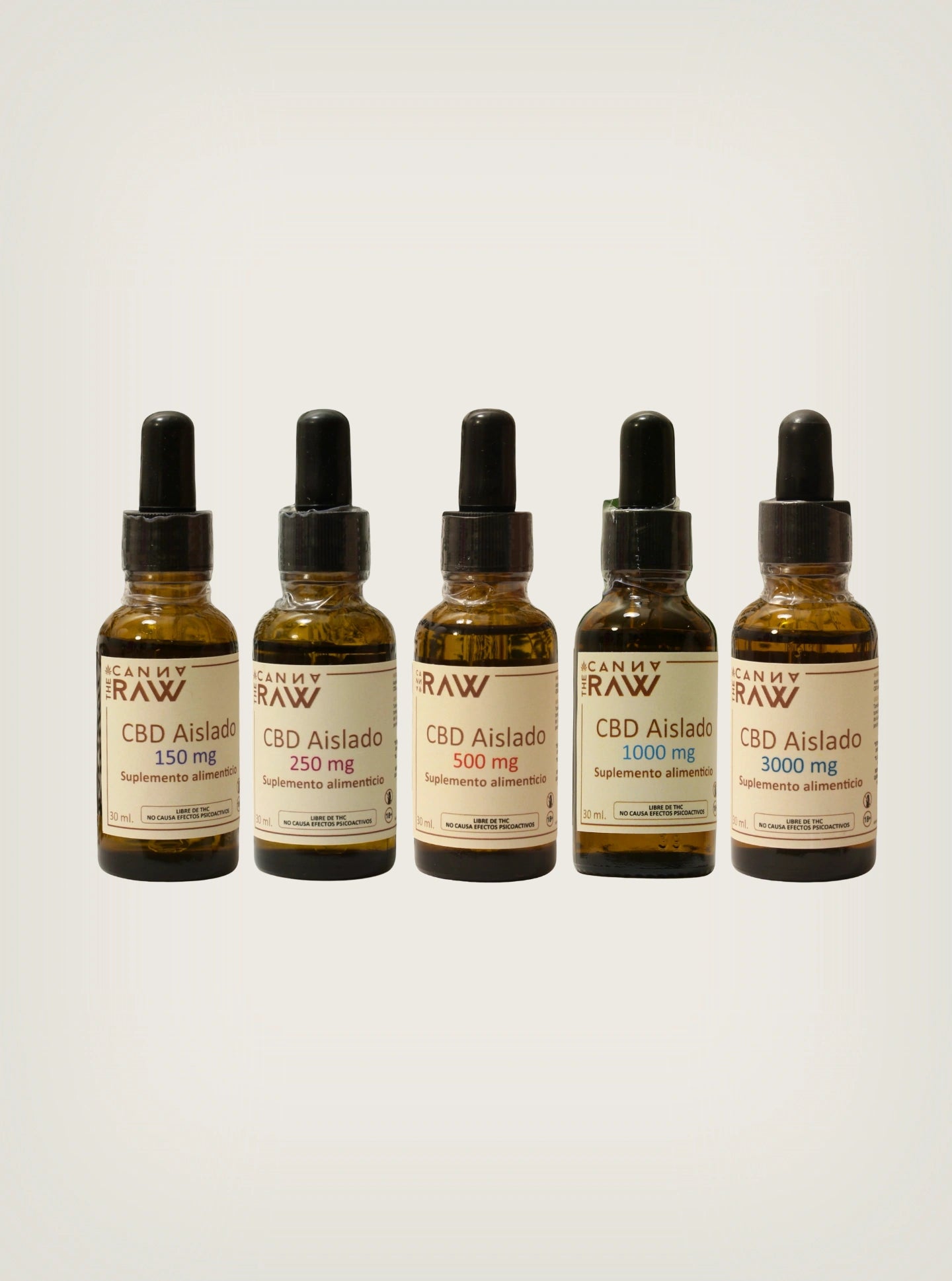 Compra aceites y gotas de cbd marca The Canna Raw en Splift para tinturas de cannabis de CBD aislado desde 150mg hasta 3000mg