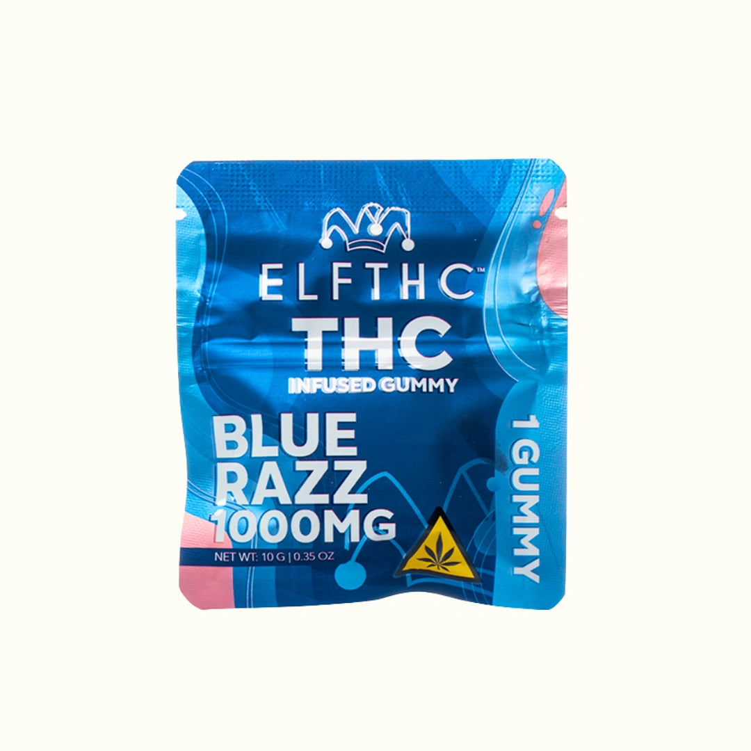 Gomitas con THC Delta 9 ELF 1000mg 1pza sabor Blue Razz