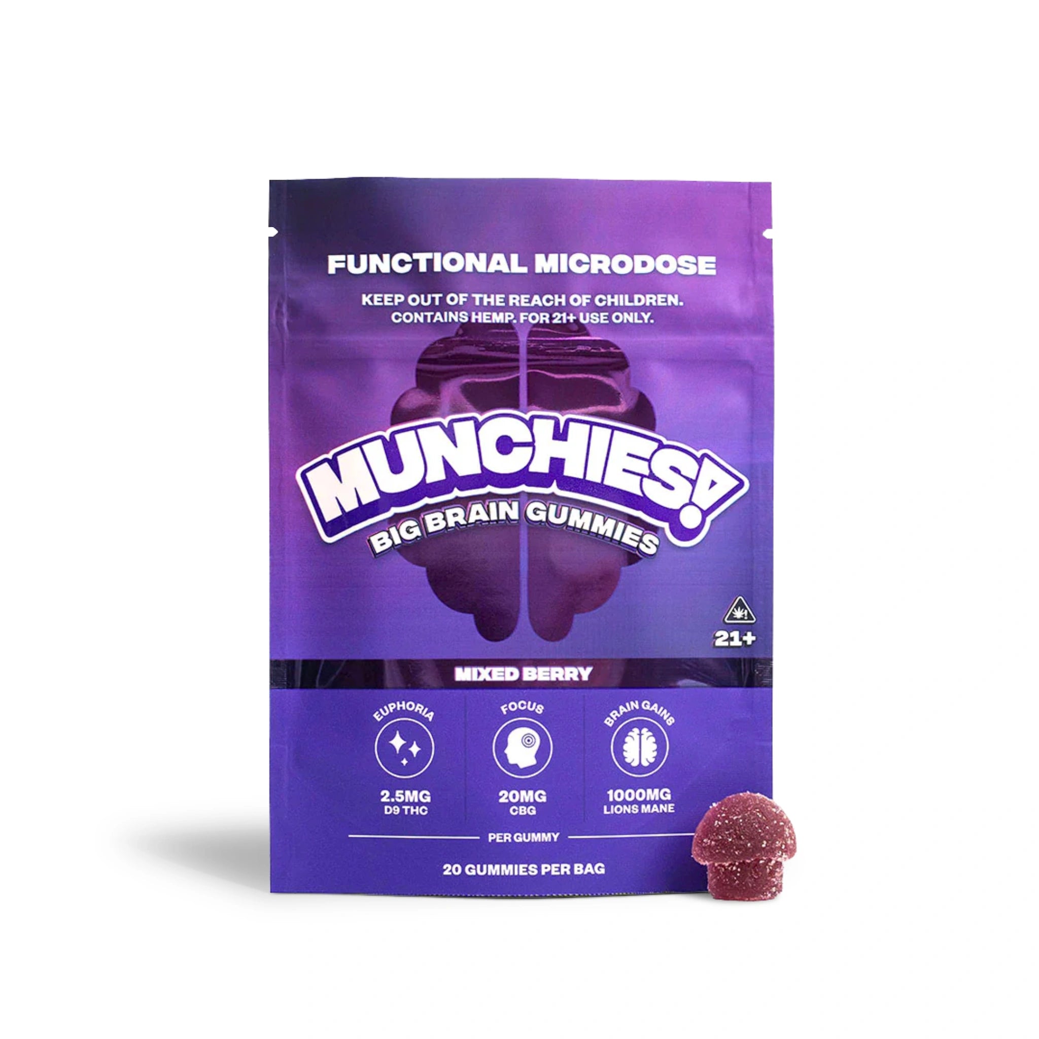 Delta Munchies Gomitas THC Delta 9 CBG Melena de León Big Brain Gummies Splift México