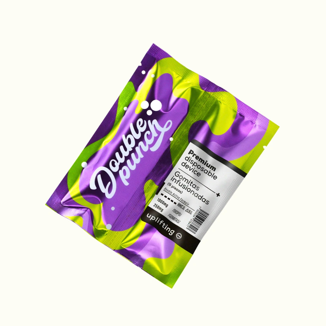 Double Punch de DonGum Pluma de Wax de HHC 1g con Gomitas de THC uplifting