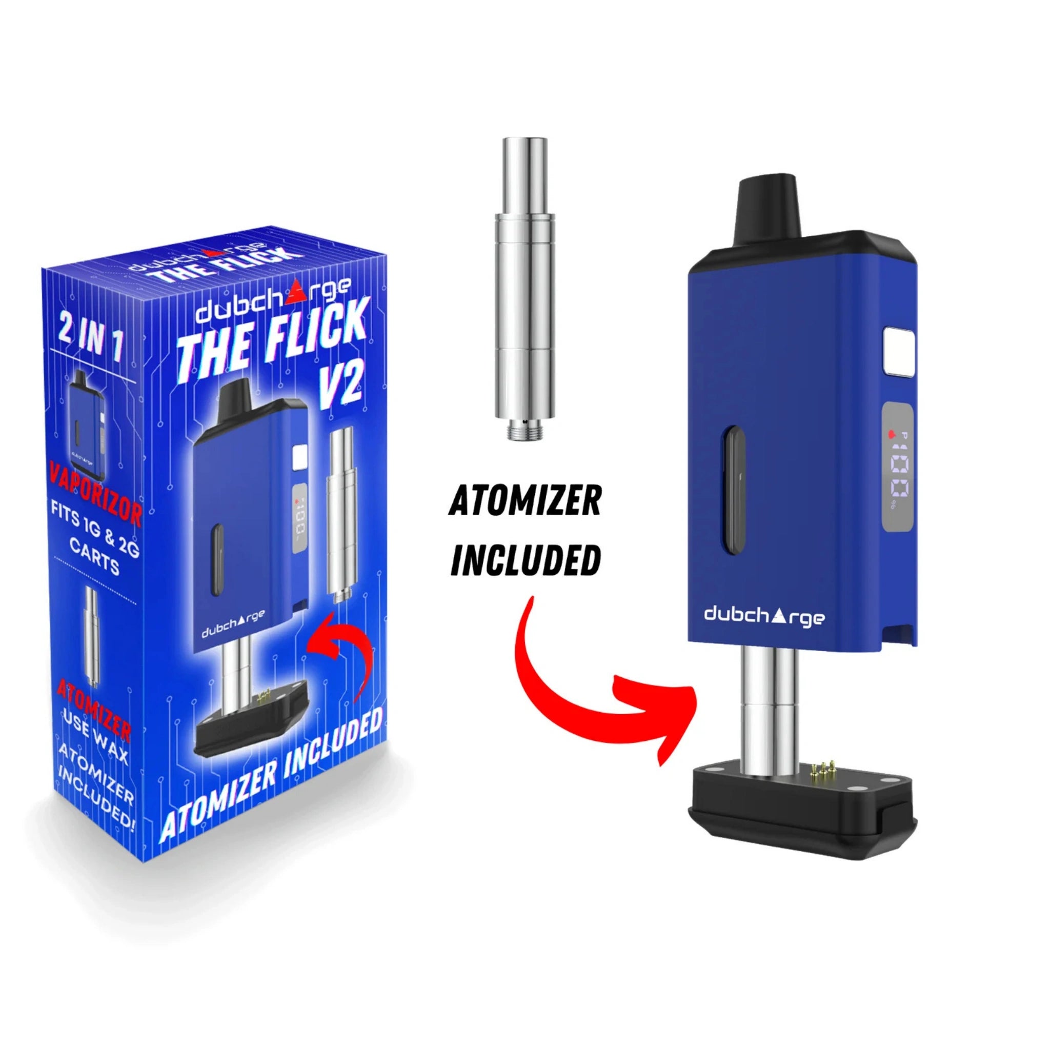 Dubcharge Bateria 510 Flick V2 Pantalla LED Azul