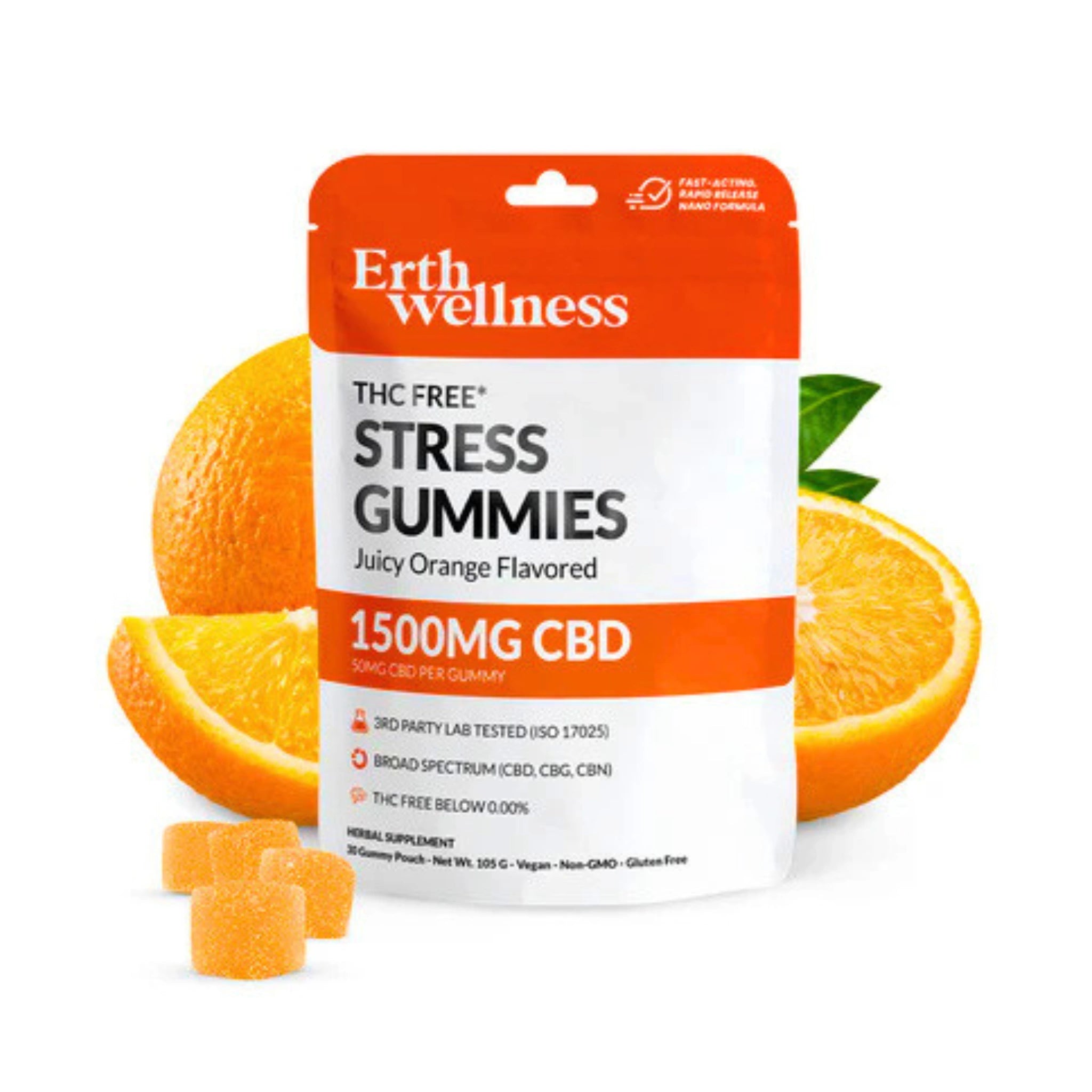 Erth Wellness Gomitas Para la Ansiedad 1500mg CBD Juicy Orange Splift México